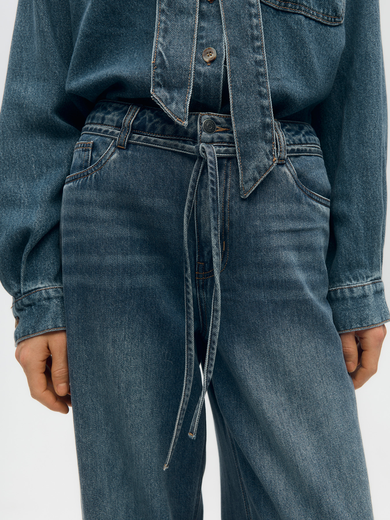 OBJROSIE MW WIDE JEANS NOOS Medium Blue Denim - 3