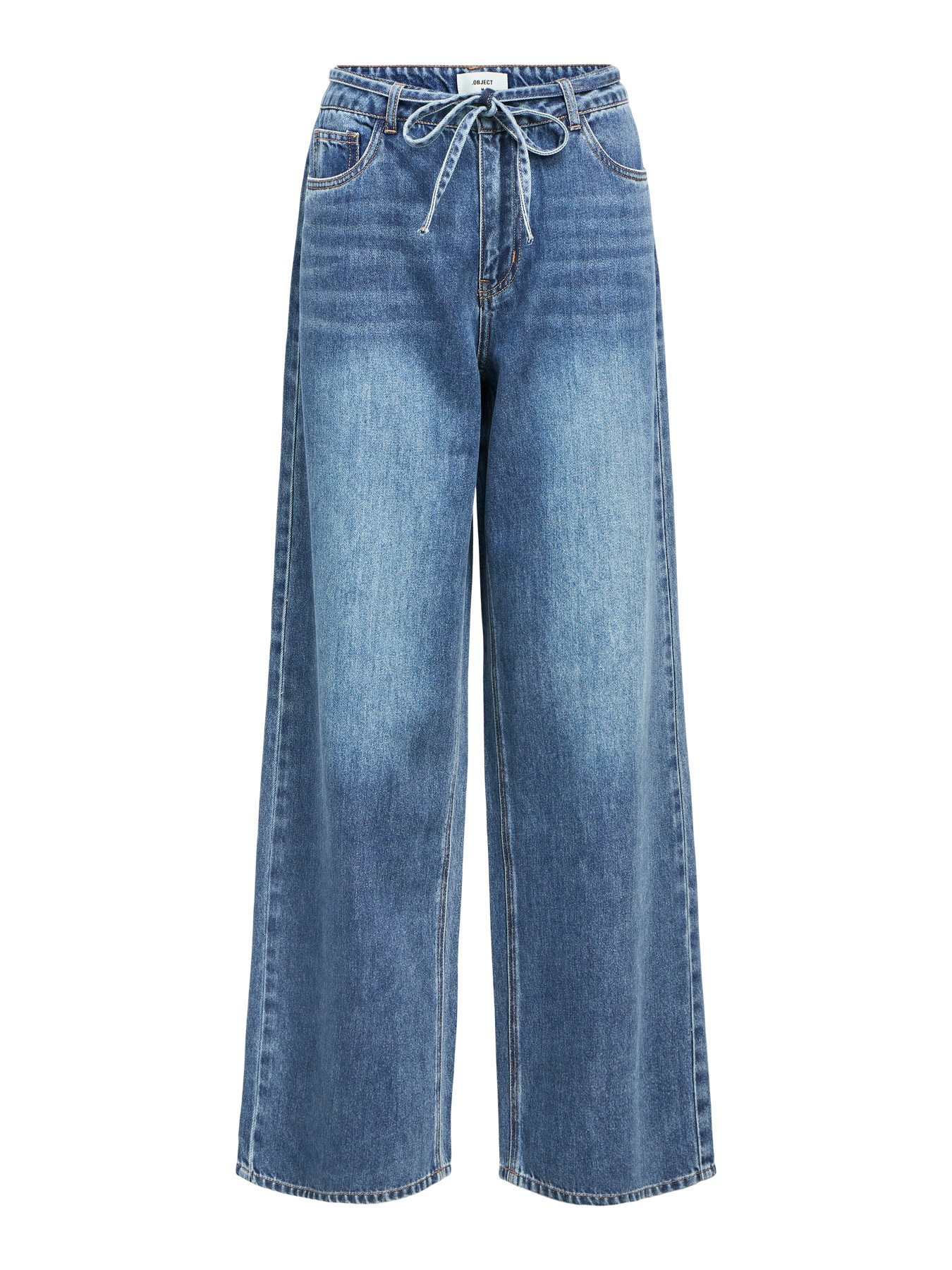 OBJROSIE MW WIDE JEANS NOOS Medium Blue Denim