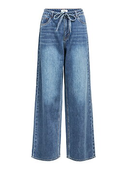 OBJROSIE MW WIDE JEANS NOOS Medium Blue Denim