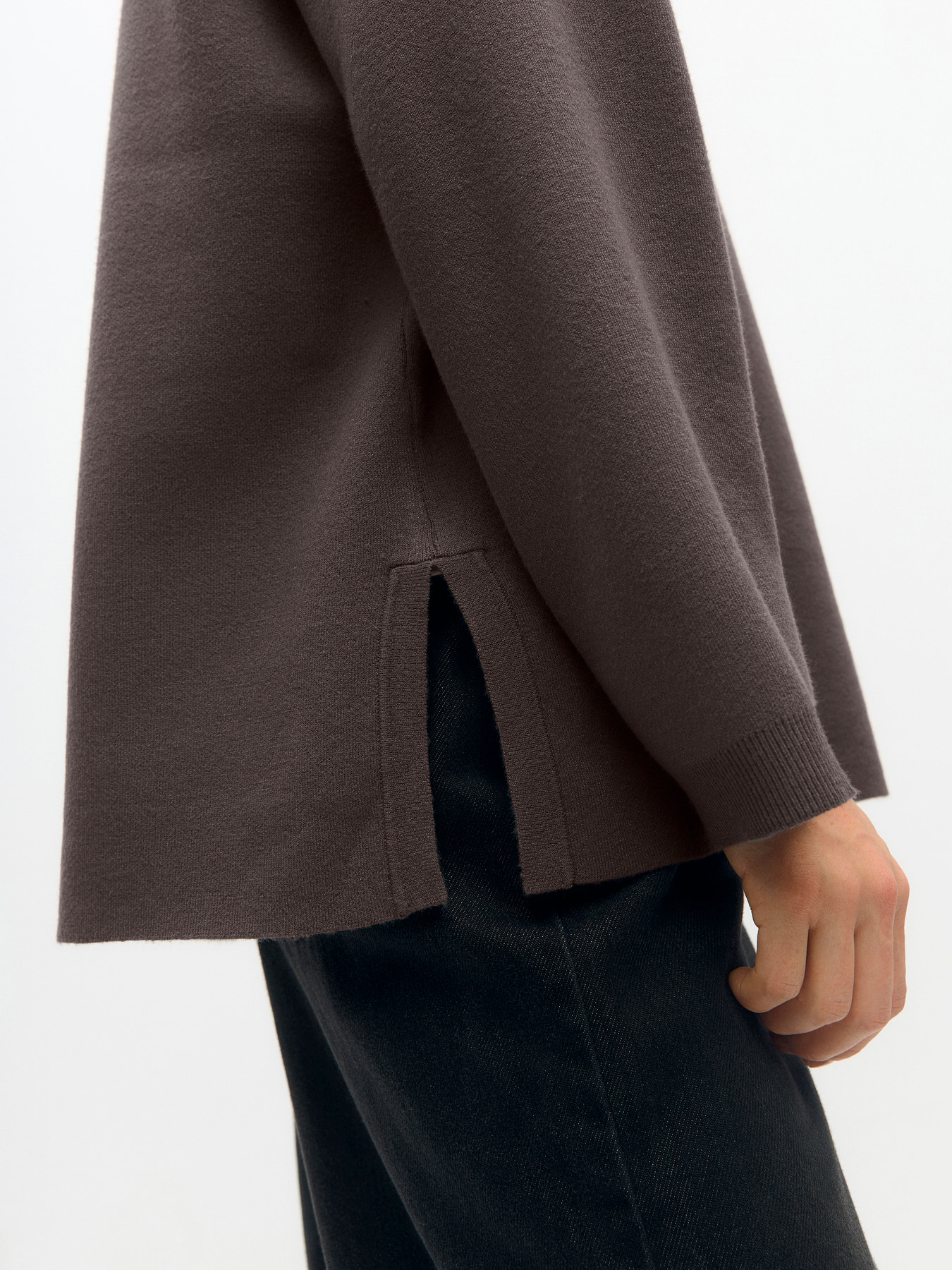 OBJREYNARD LS LO KNIT PULLOVER NOOS Seal Brown - 4