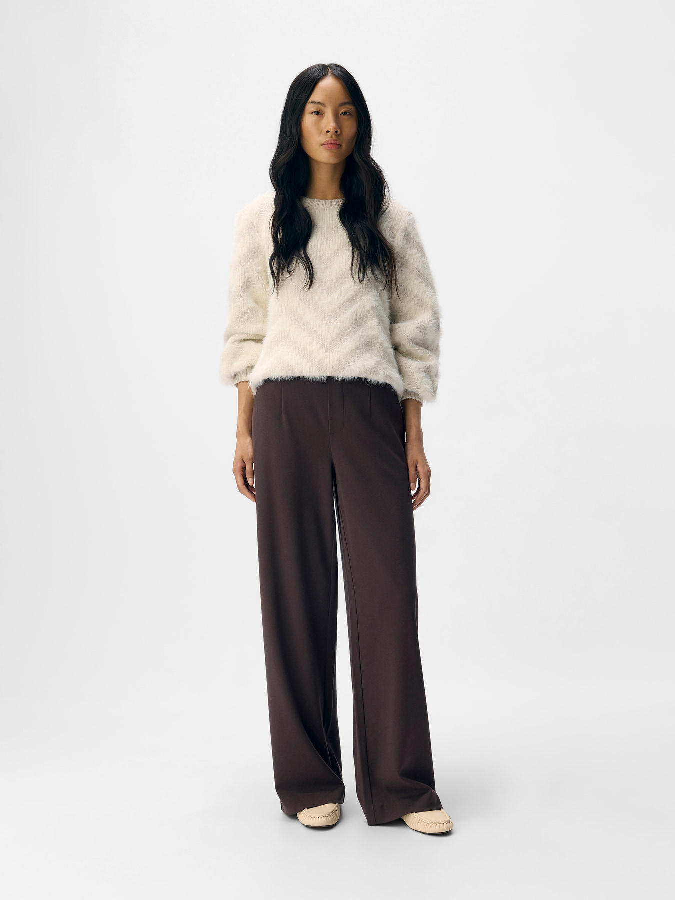 OBJLISA WIDE PANT NOOS Seal Brown - 4