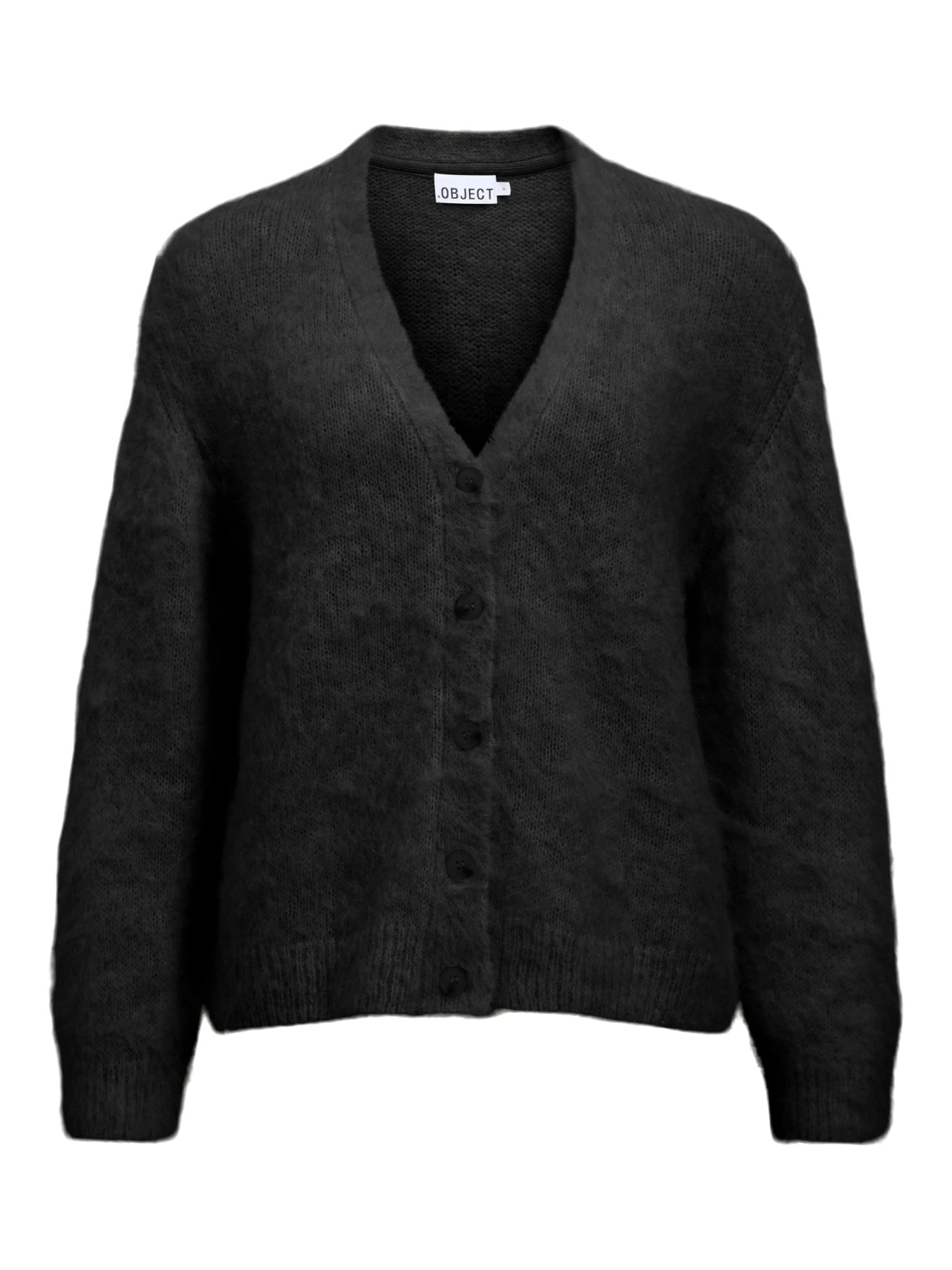 OBJHARRY LS LO KNIT CARDIGAN NOOS Black
