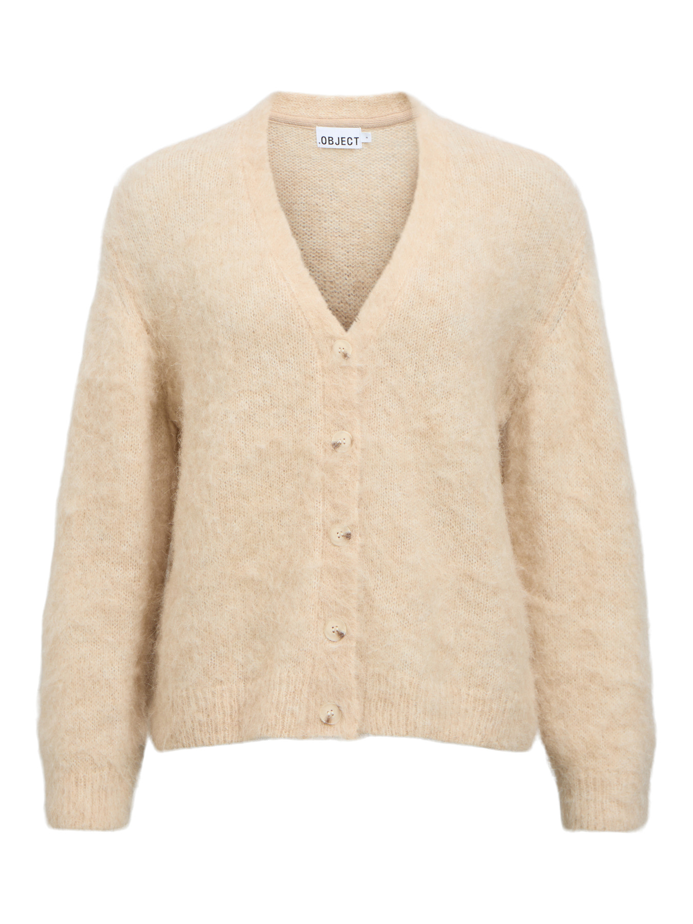 OBJHARRY LS LO KNIT CARDIGAN NOOS Birch Melange