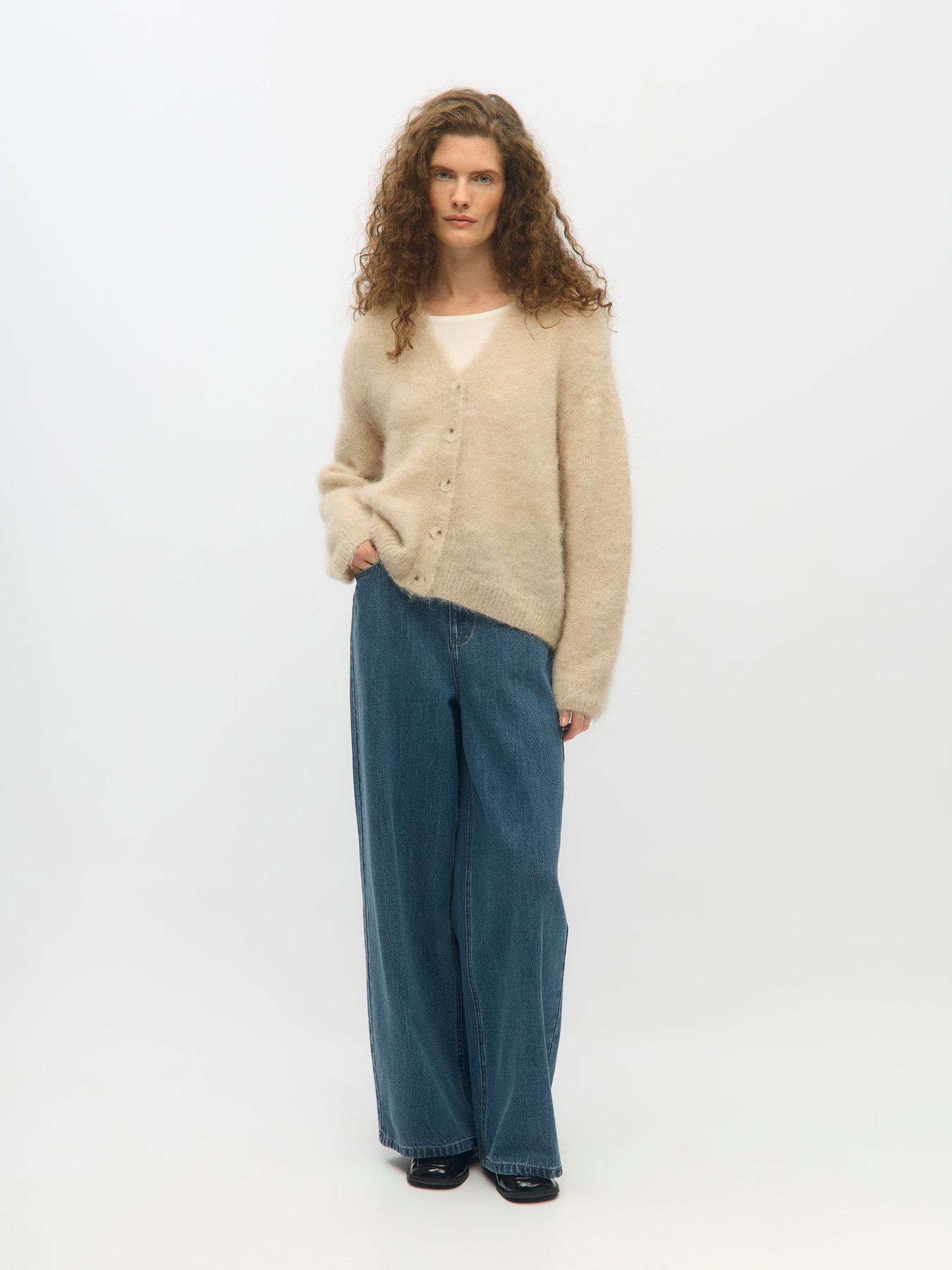 OBJHARRY LS LO KNIT CARDIGAN NOOS Birch Melange - 4