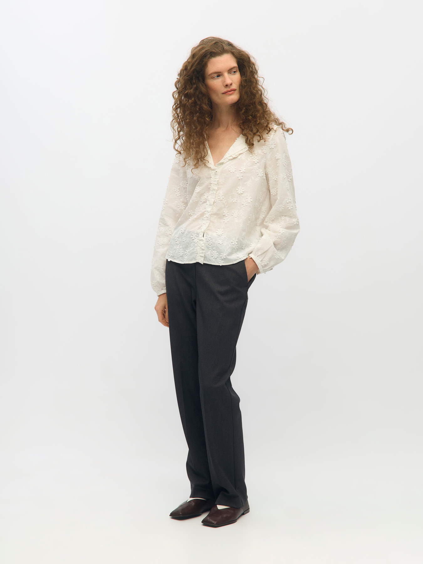 OBJKARLI LS RE SHIRT NOOS Cloud Dancer - 4