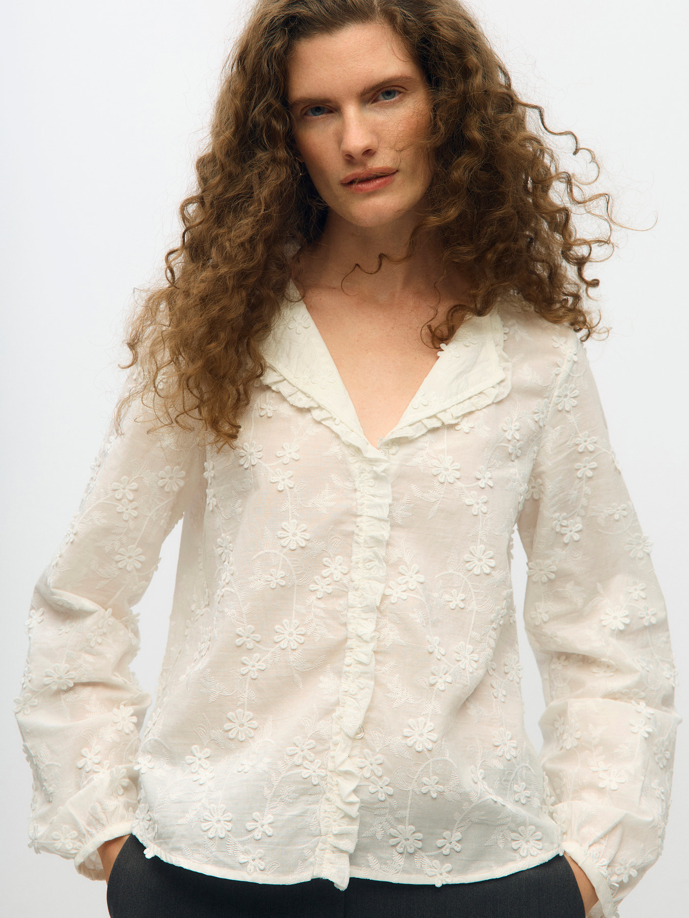 OBJKARLI LS RE SHIRT NOOS Cloud Dancer - 2