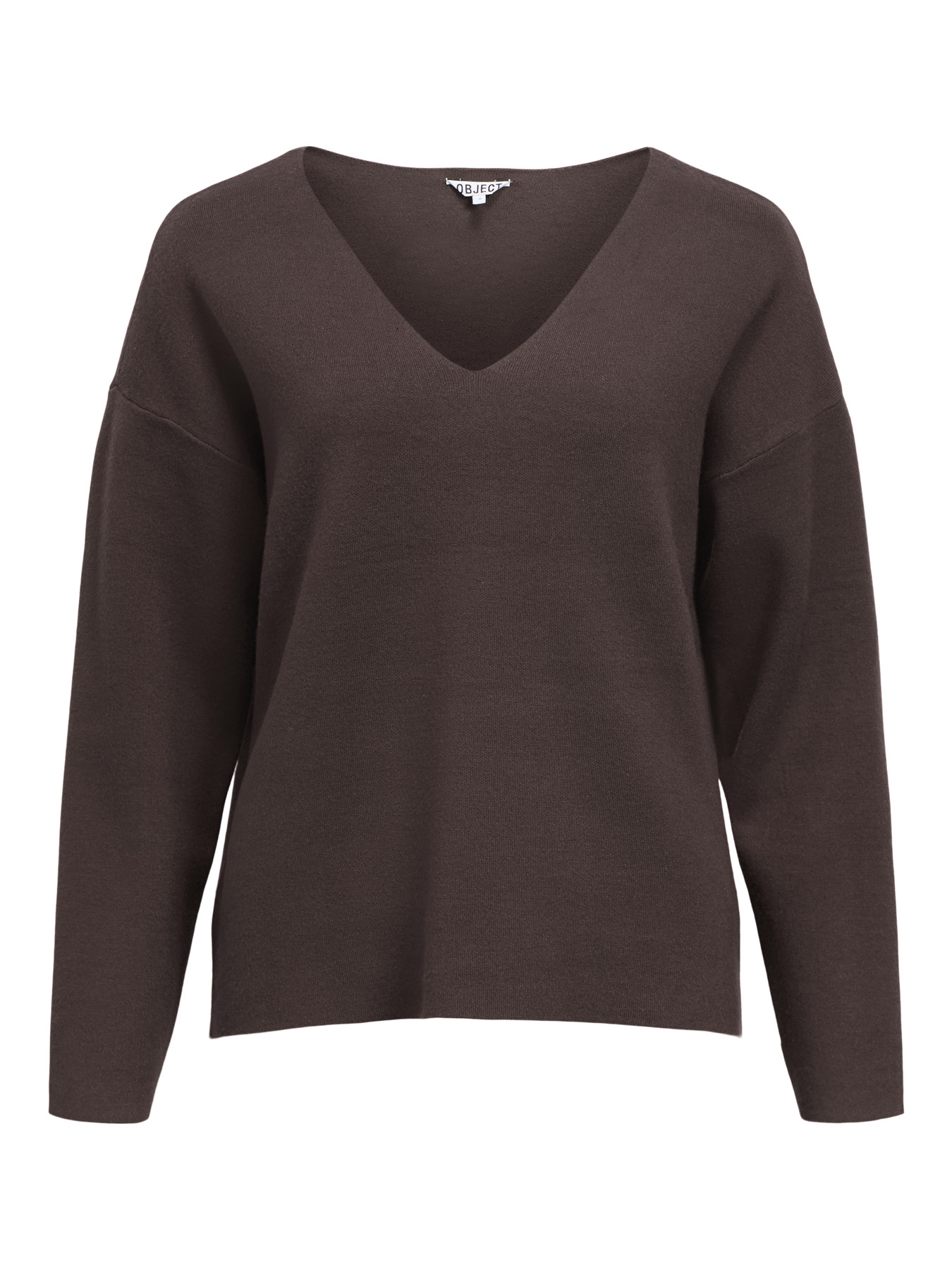 OBJREYNARD V-NECK PULLOVER NOOS Seal Brown