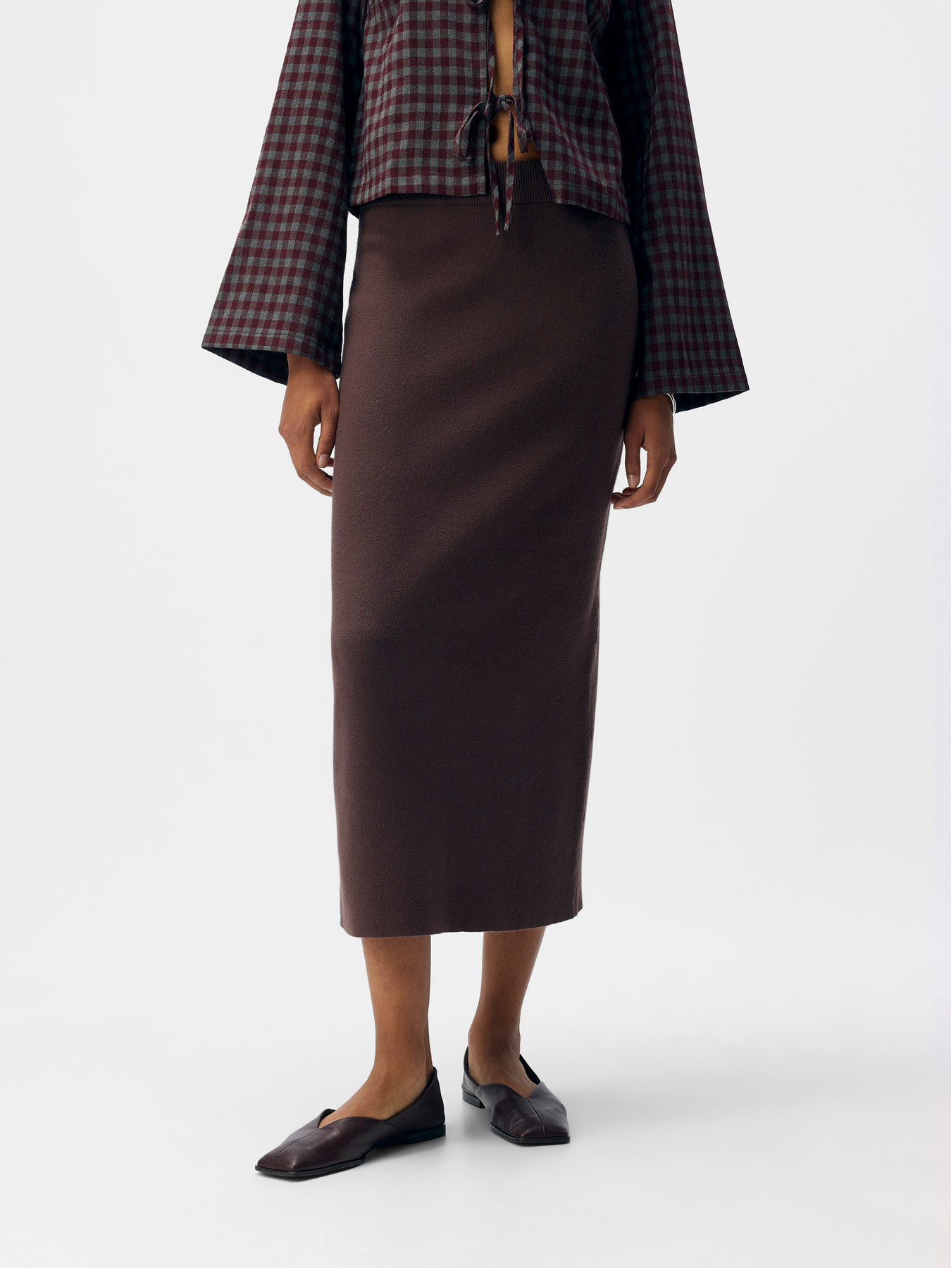 OBJREYNARD HW KNIT SKIRT NOOS Seal Brown - 2