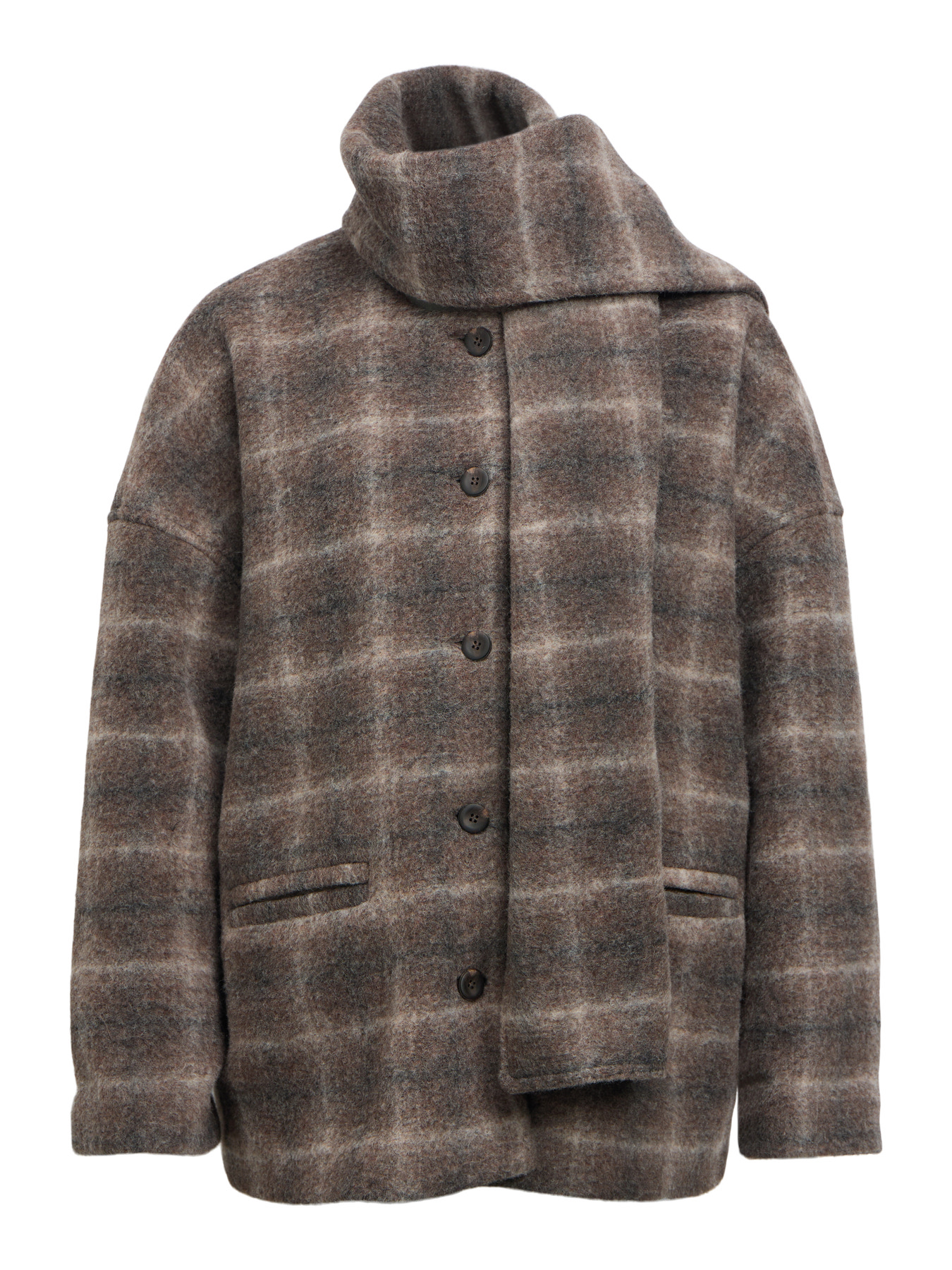 OBJMAISE LS LO SCARF JACKET NOOS Carafe Check - 4