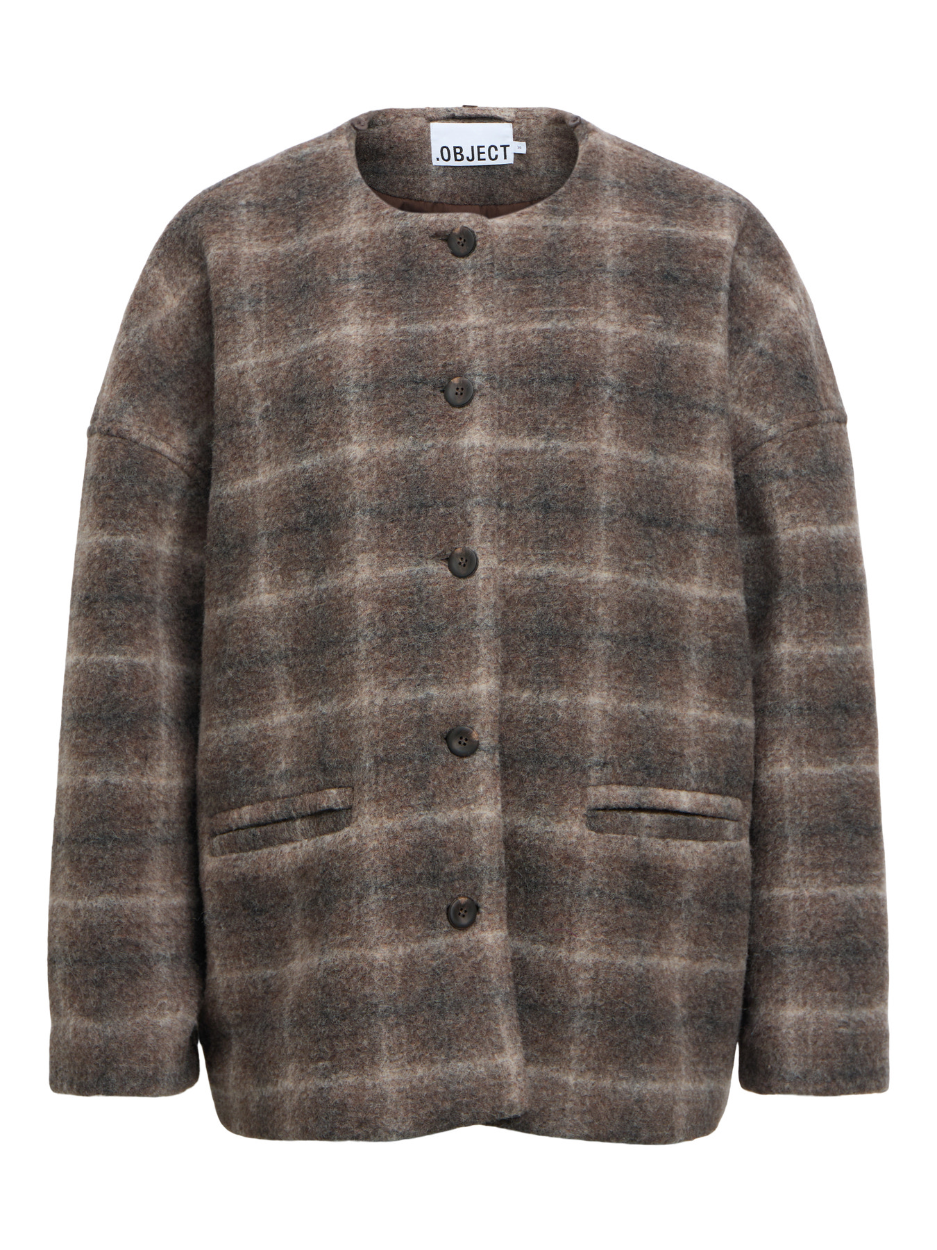 OBJMAISE LS LO SCARF JACKET NOOS Carafe Check