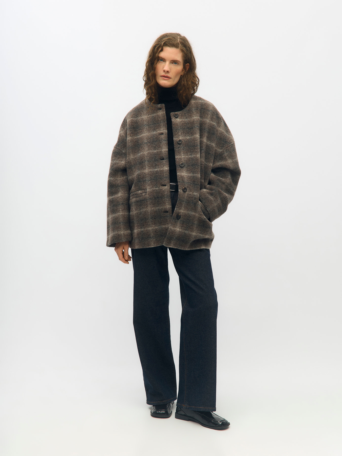 OBJMAISE LS LO SCARF JACKET NOOS Carafe Check - 6
