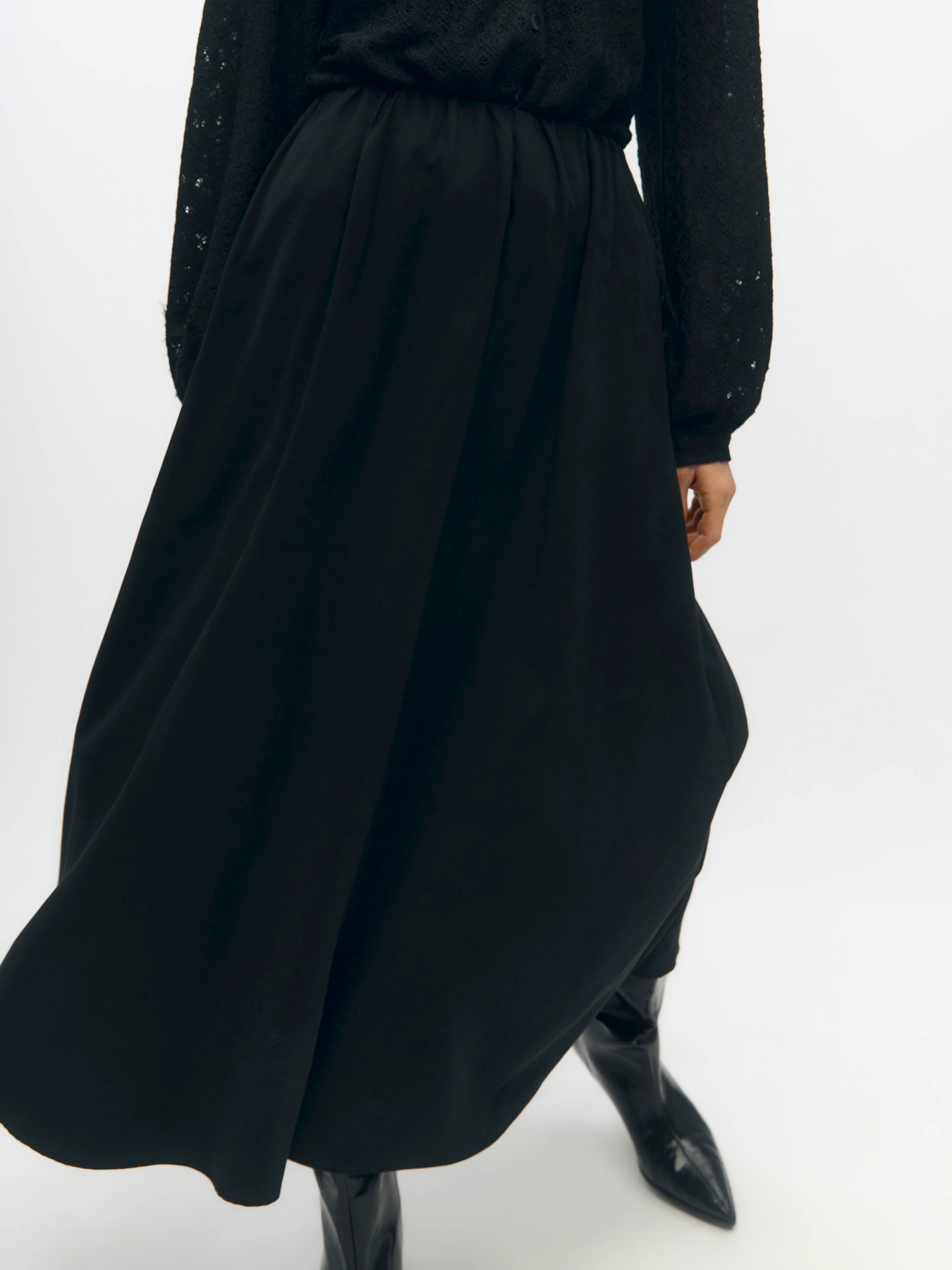 OBJFIA HW MIDI SKIRT DIV Black - 4
