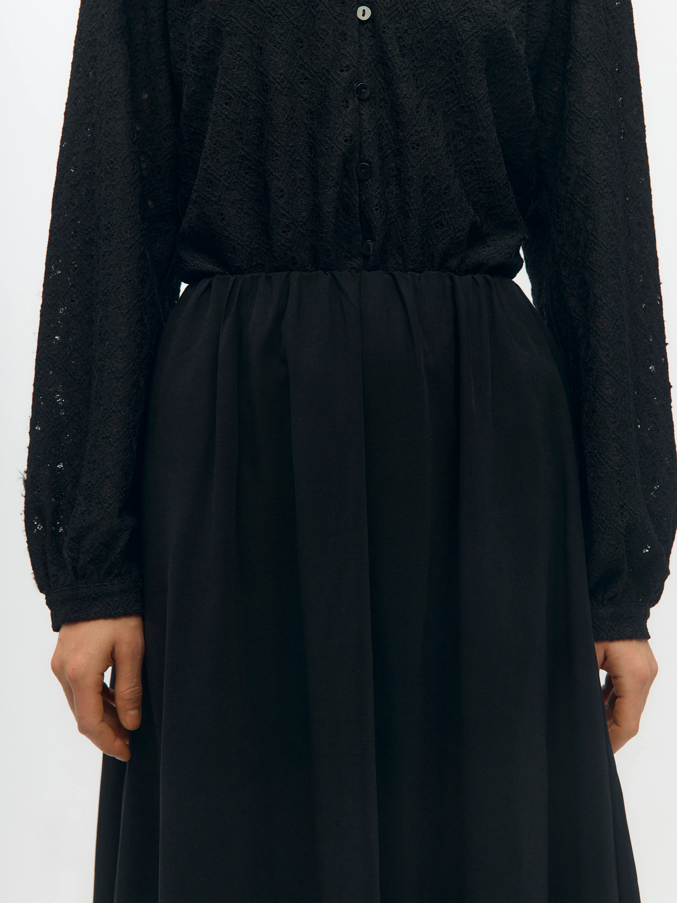 OBJFIA HW MIDI SKIRT DIV Black - 3