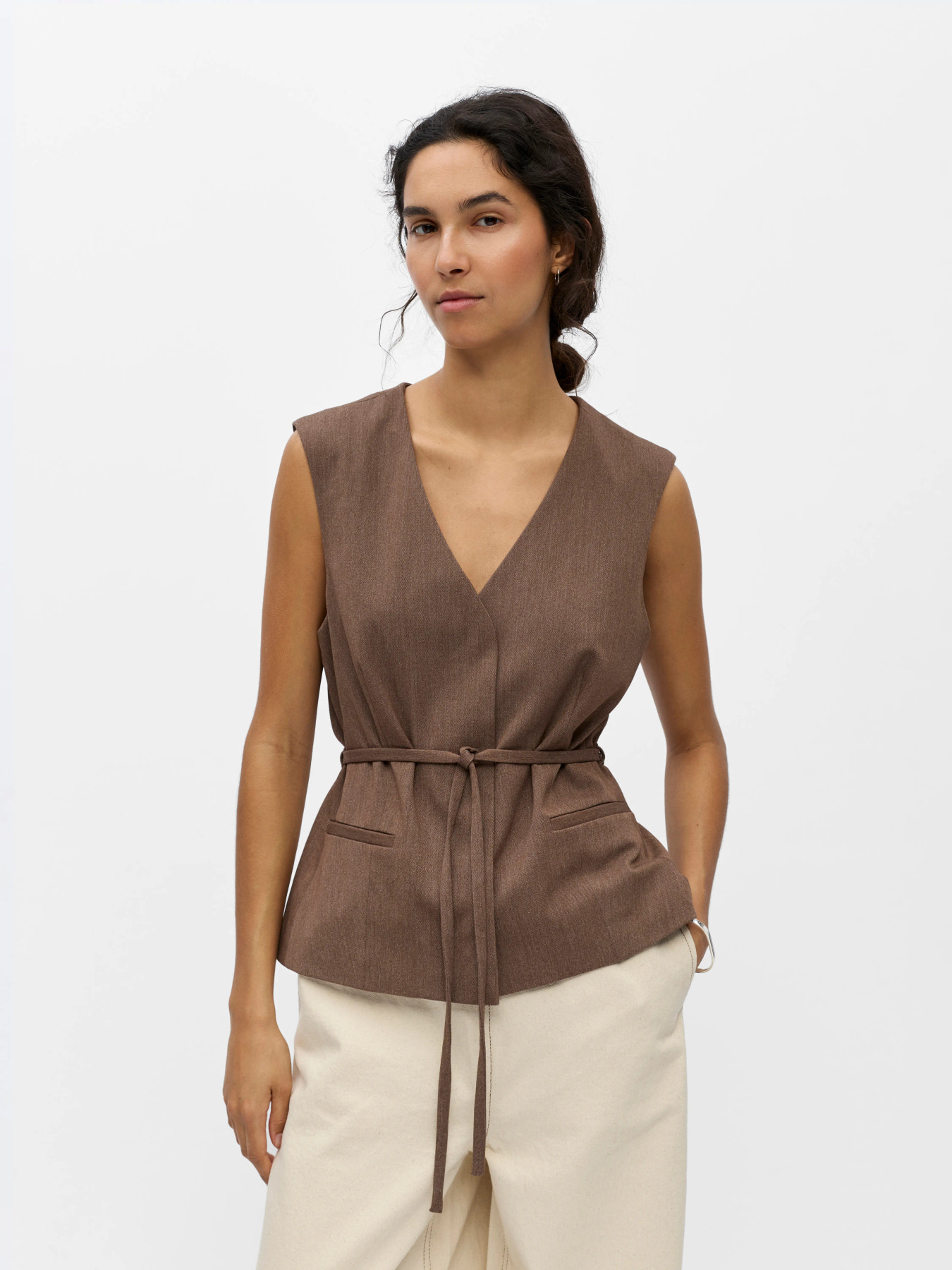 OBJLISA RE TIE WAISTCOAT NOOS Carafe Melange - 8