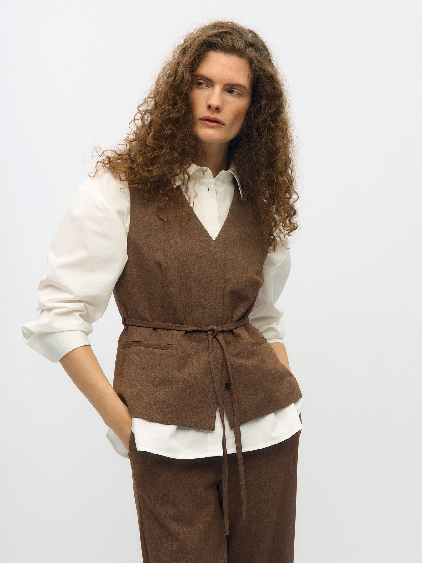 OBJLISA RE TIE WAISTCOAT NOOS Carafe Melange - 2