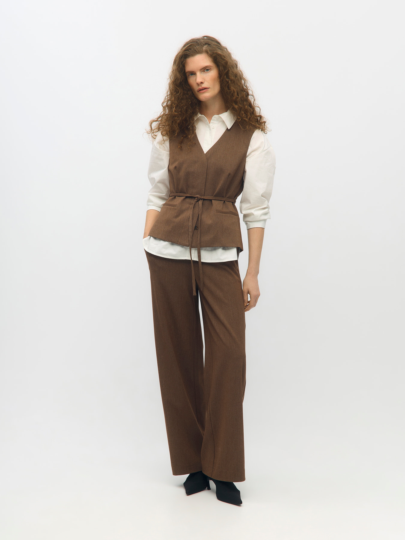 OBJLISA RE TIE WAISTCOAT NOOS Carafe Melange - 5