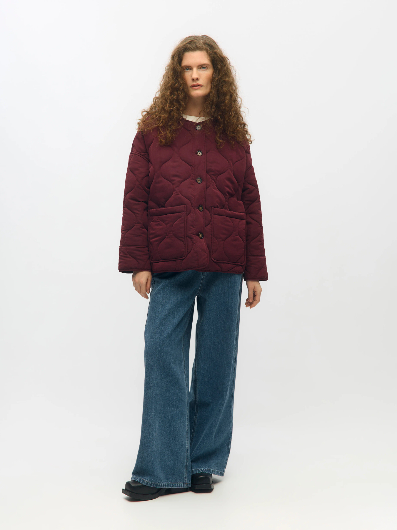 OBJALLIE LS LO QUILTED JACKET NOOS Windsor Wine - 2