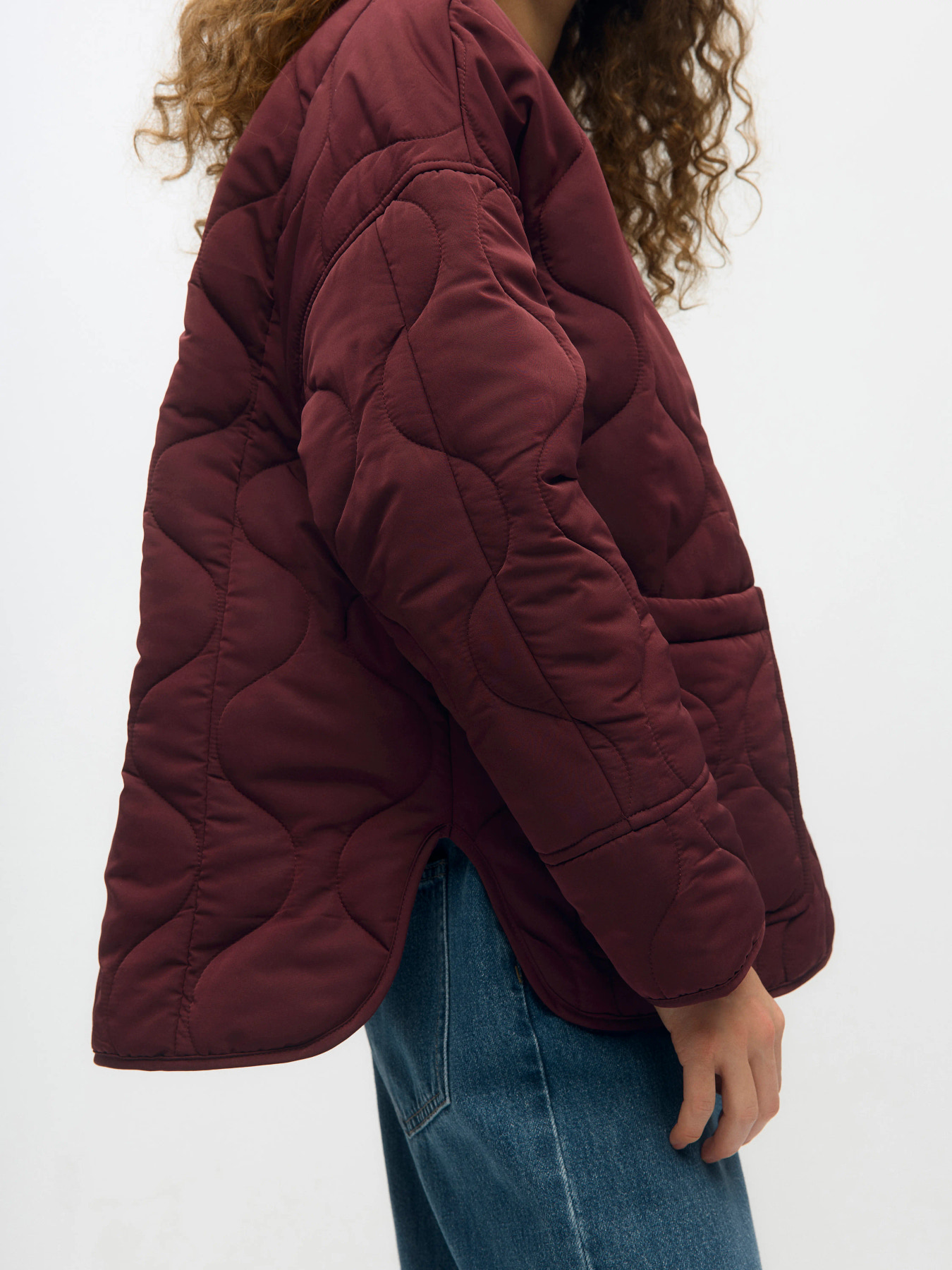 OBJALLIE LS LO QUILTED JACKET NOOS Windsor Wine - 5