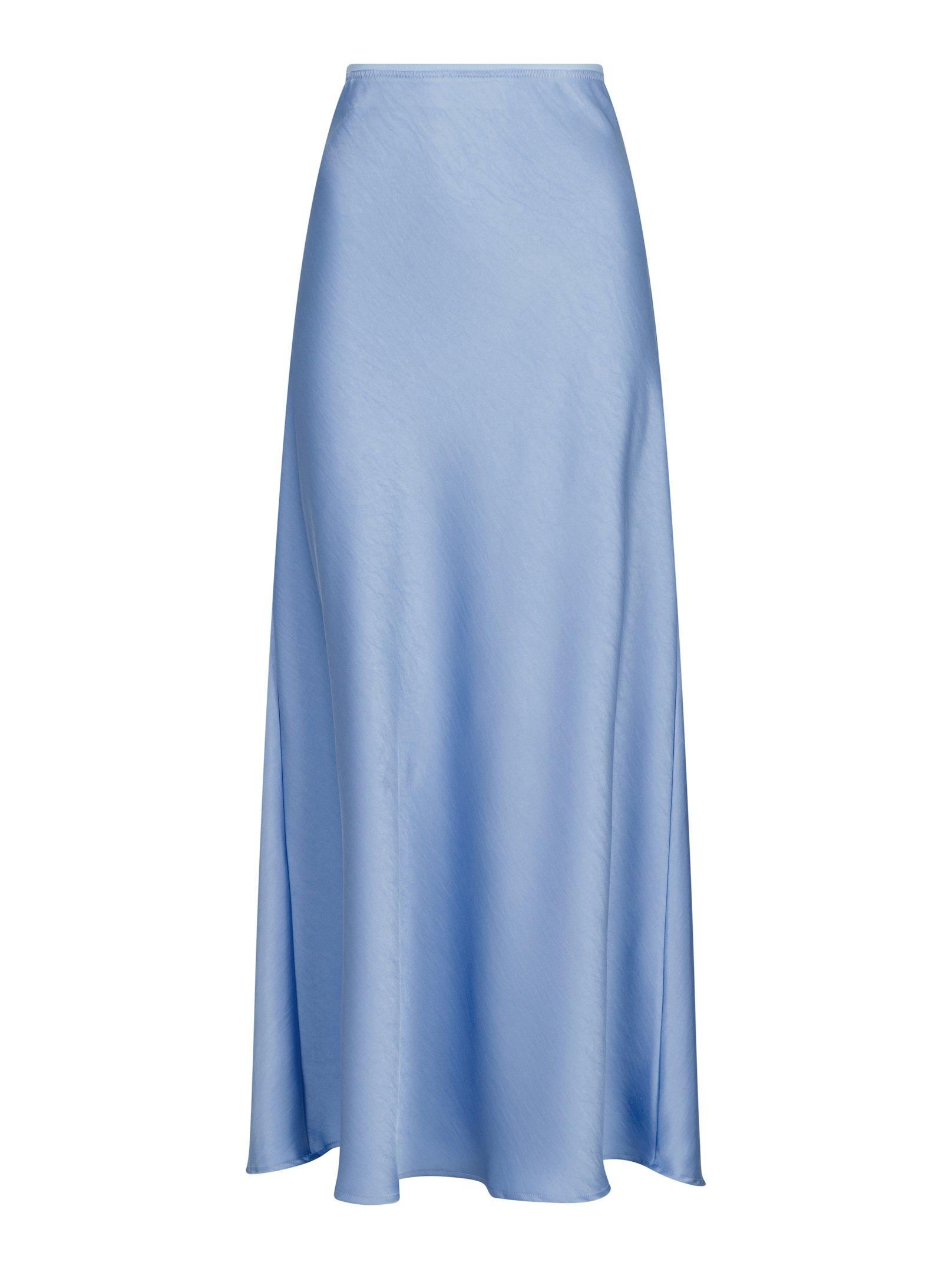 Vicky Heavy Sateen Skirt Smoke Blue