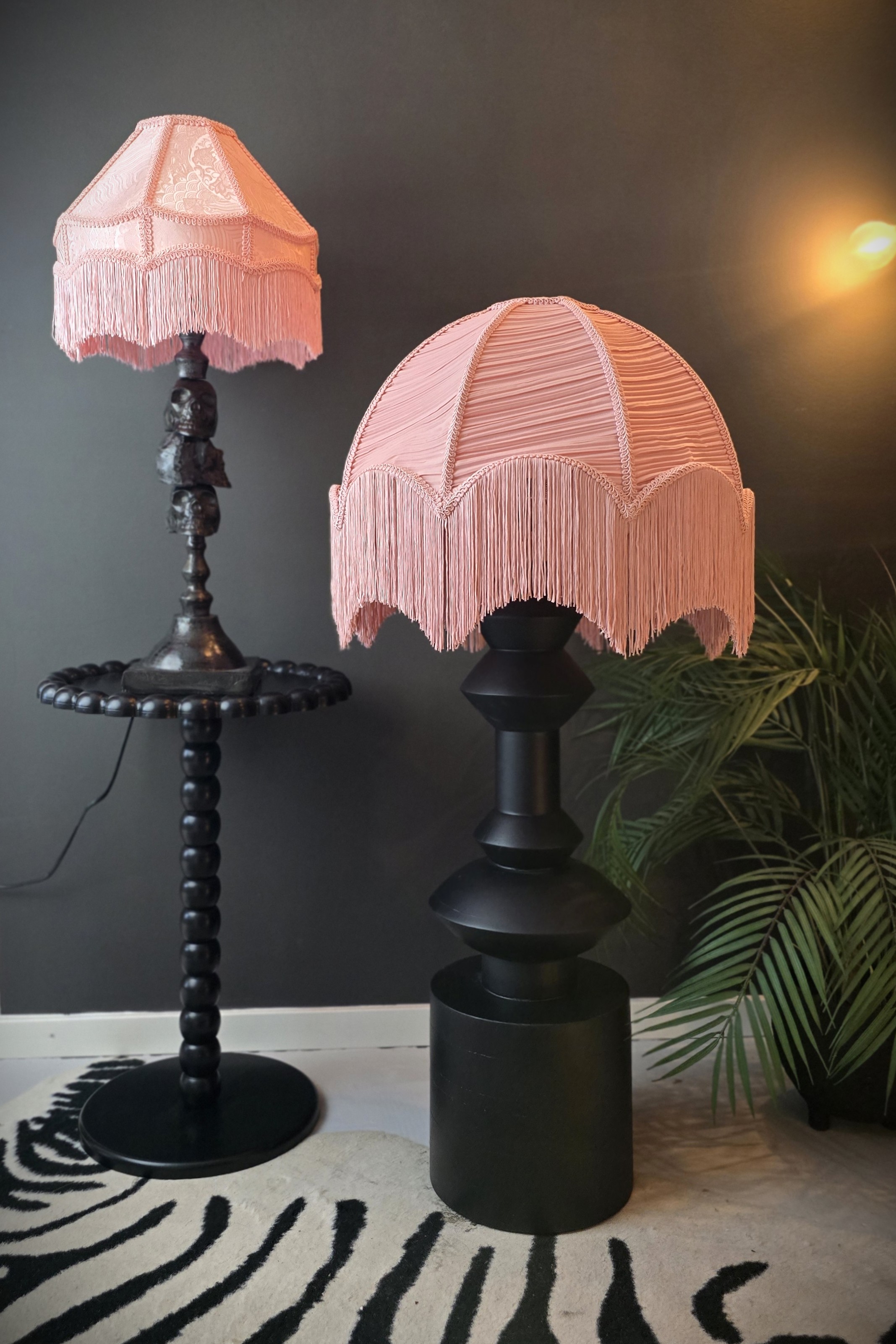Lampskärm 45cm - Pink Blush Fringes - 2