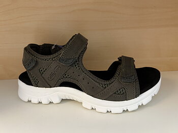 Damsandal i skinn. Färg: Khaki.