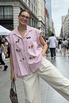 Shirt dog print pink