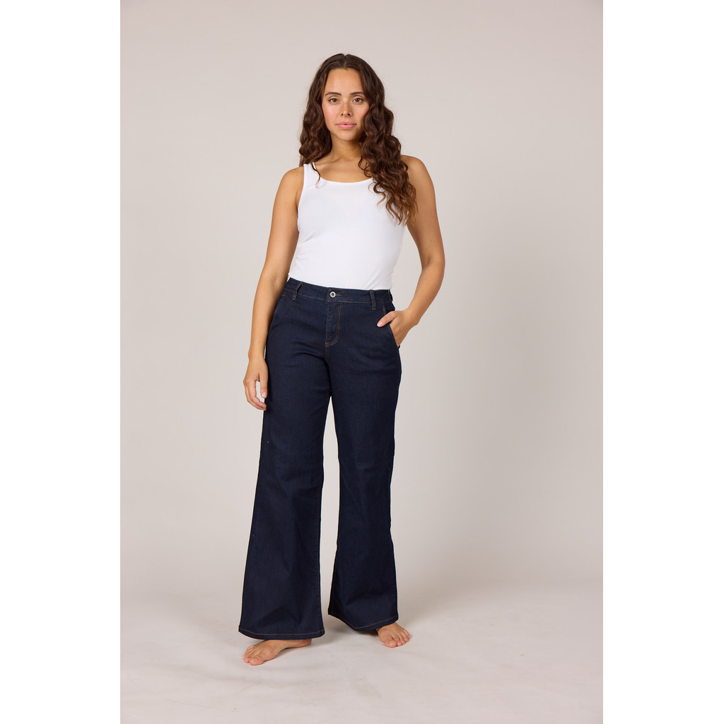Chino flare denim jeans