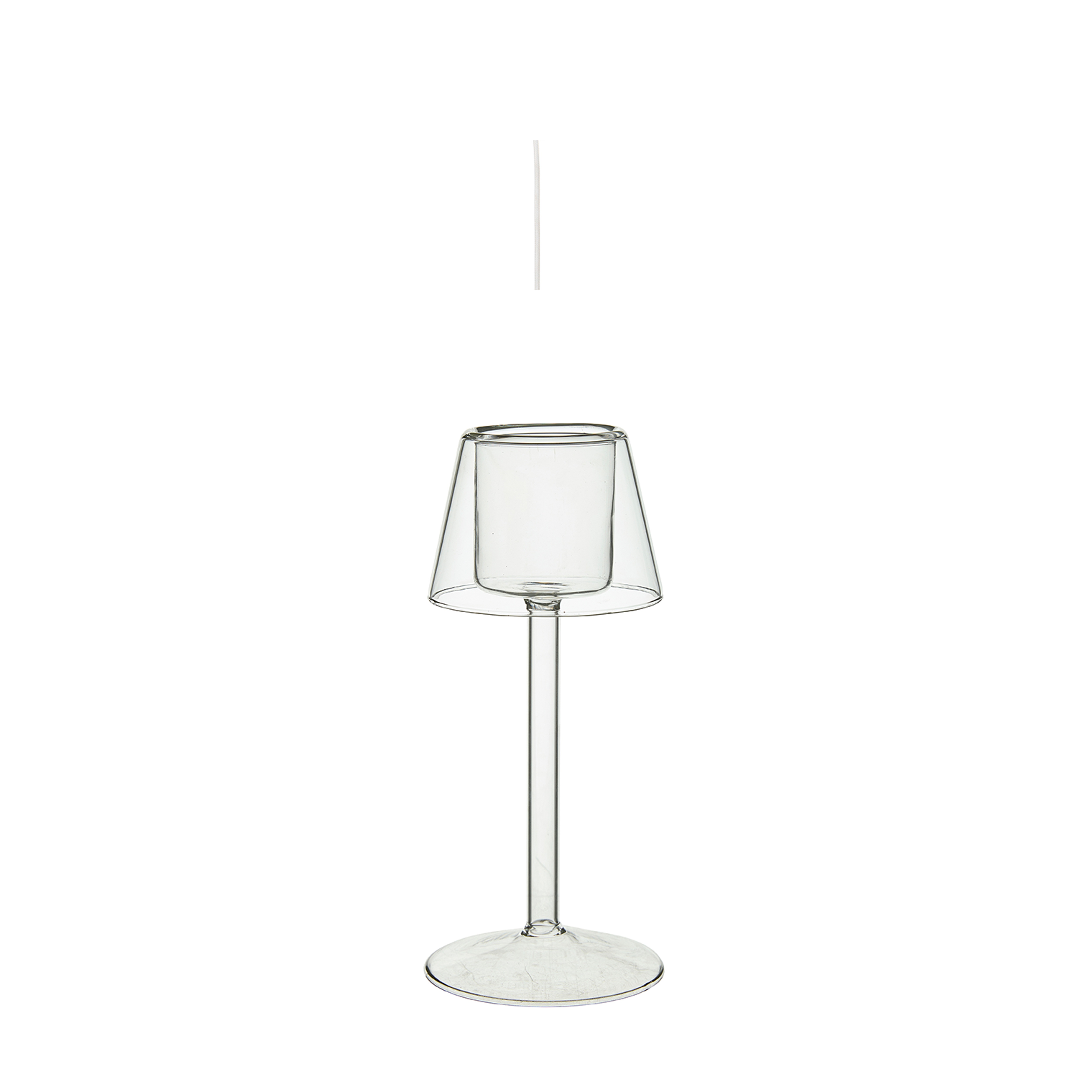 Candlestick - Lantern - Tealight - Glass - 9x20 cm - 5