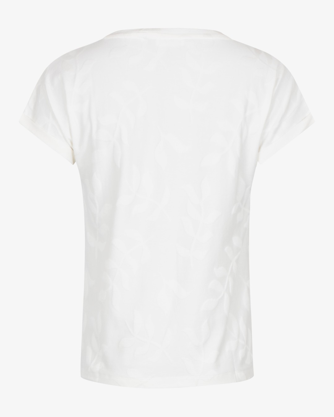 Topp rundringad bladmönstrad offwhite - 2