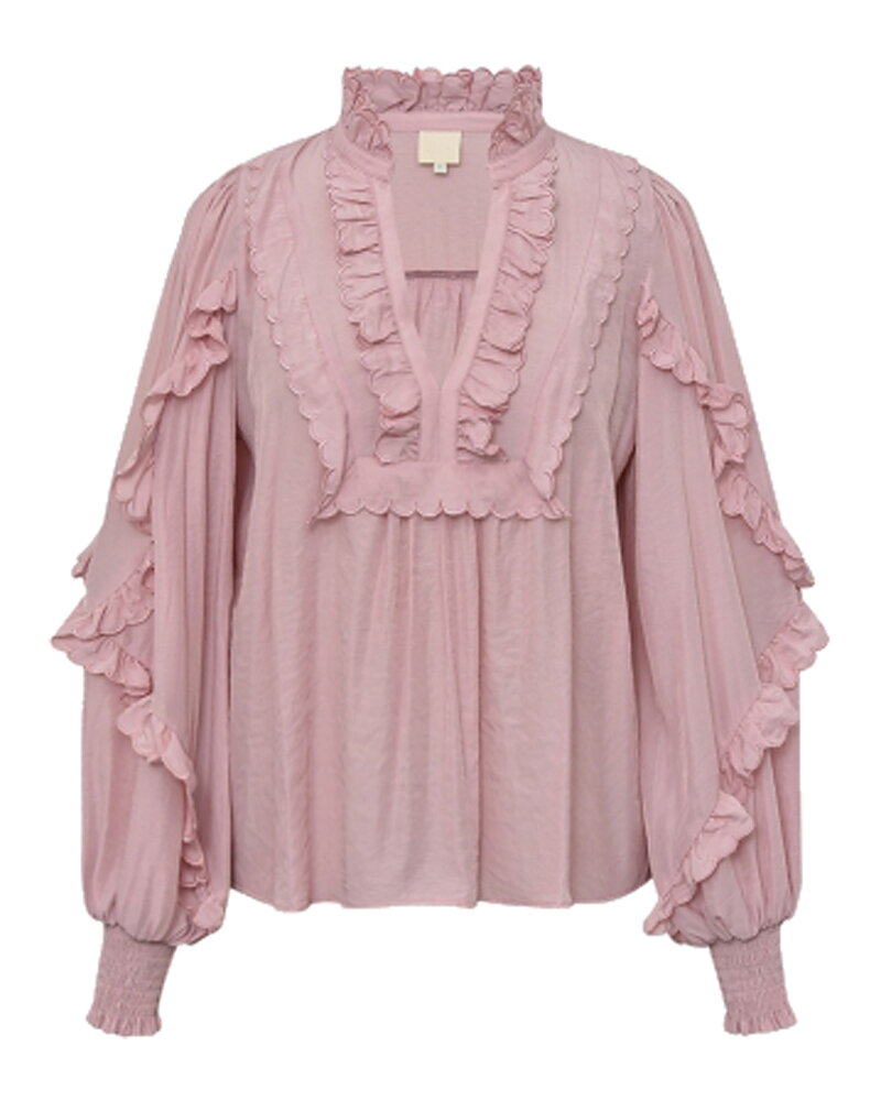 Blus Nana med volanger gammelrosa