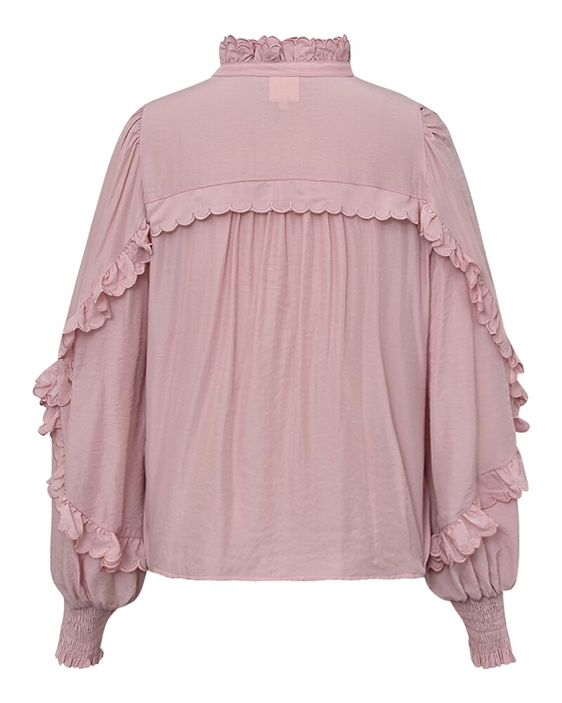 Blus Nana med volanger gammelrosa