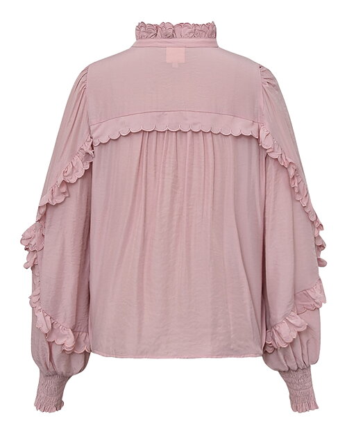 Blus Nana med volanger gammelrosa - 2