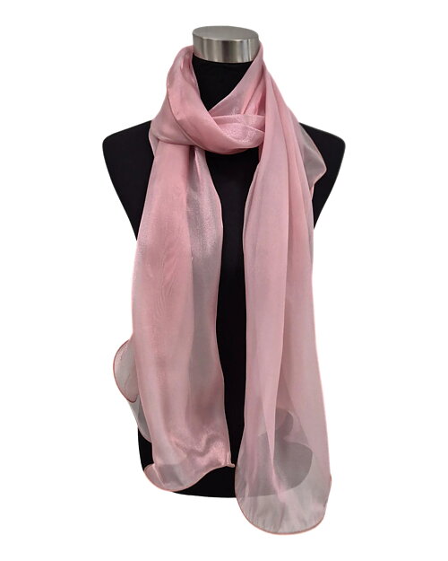 Sjal Eleea chiffong rosa - 3