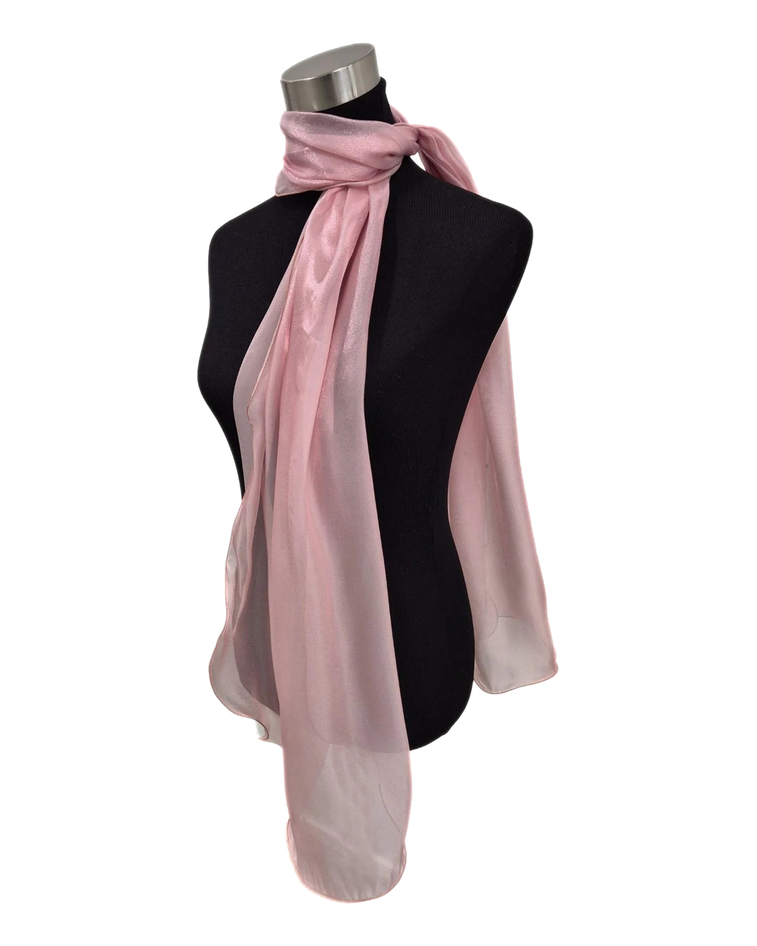 Sjal Eleea chiffong rosa - 5