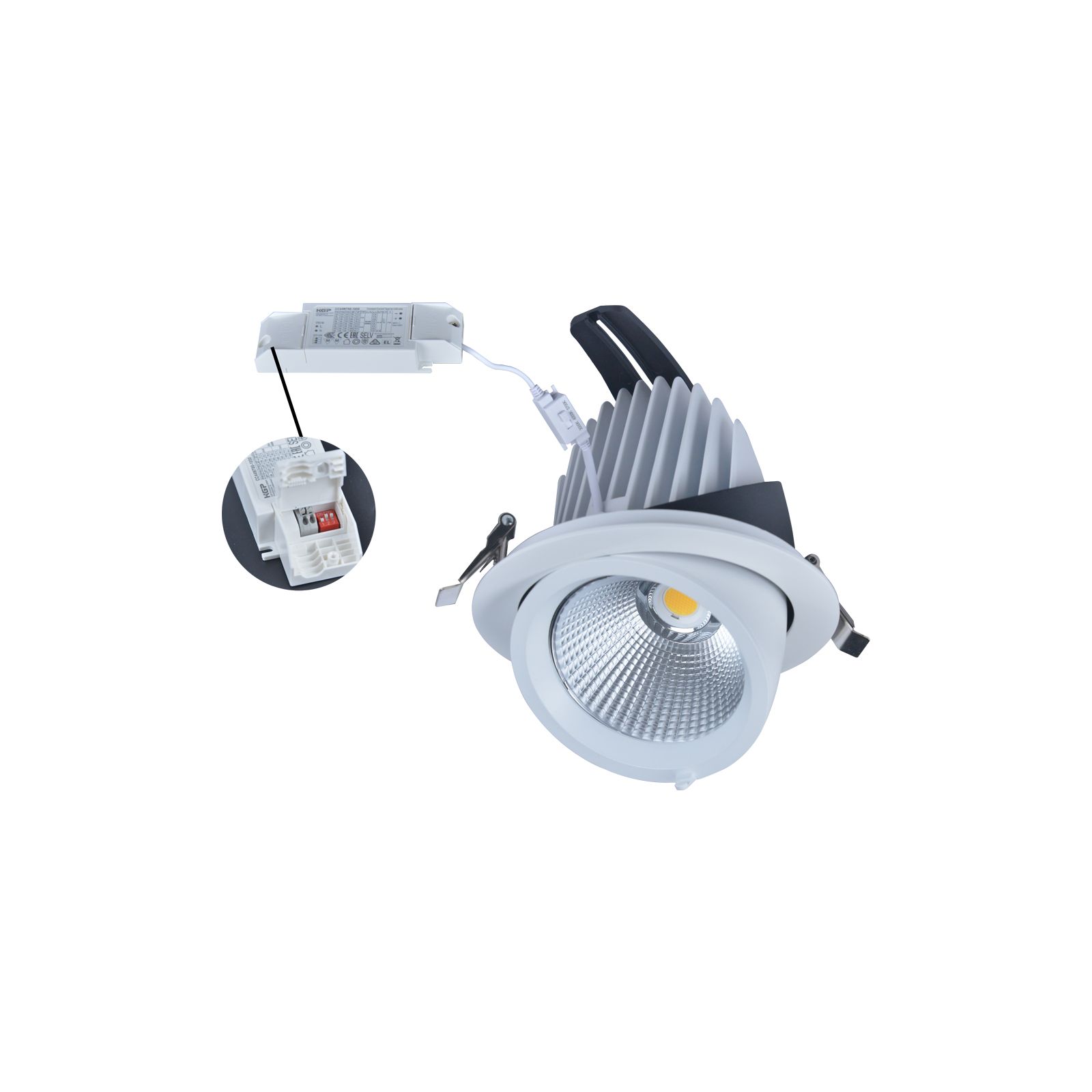 Noxion LED Downlight Forza V2, 3xCCT, (930/940/957), 160mm/Utskärning 145mm, IP20 - 4