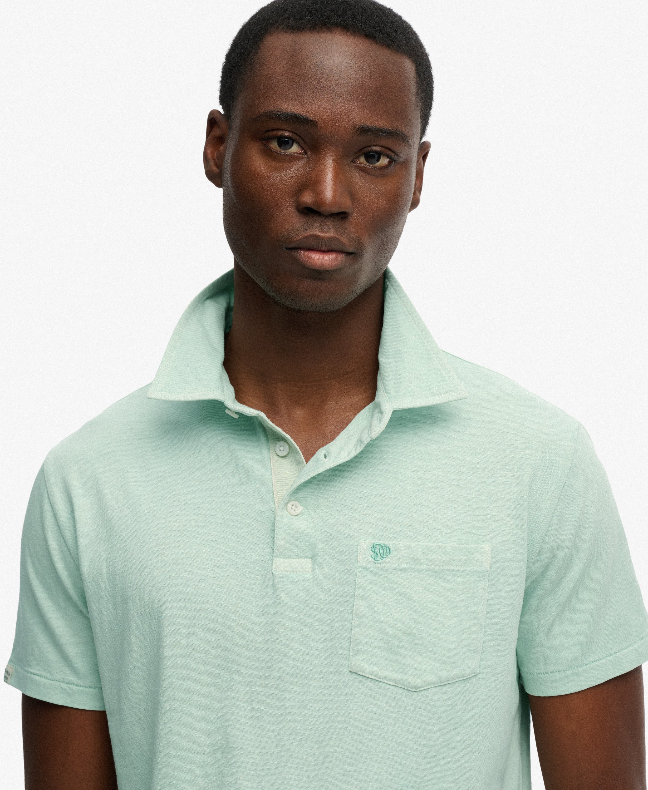 Superdry - Classic Cotton Linen Polo - Fresh Mint Green - 3