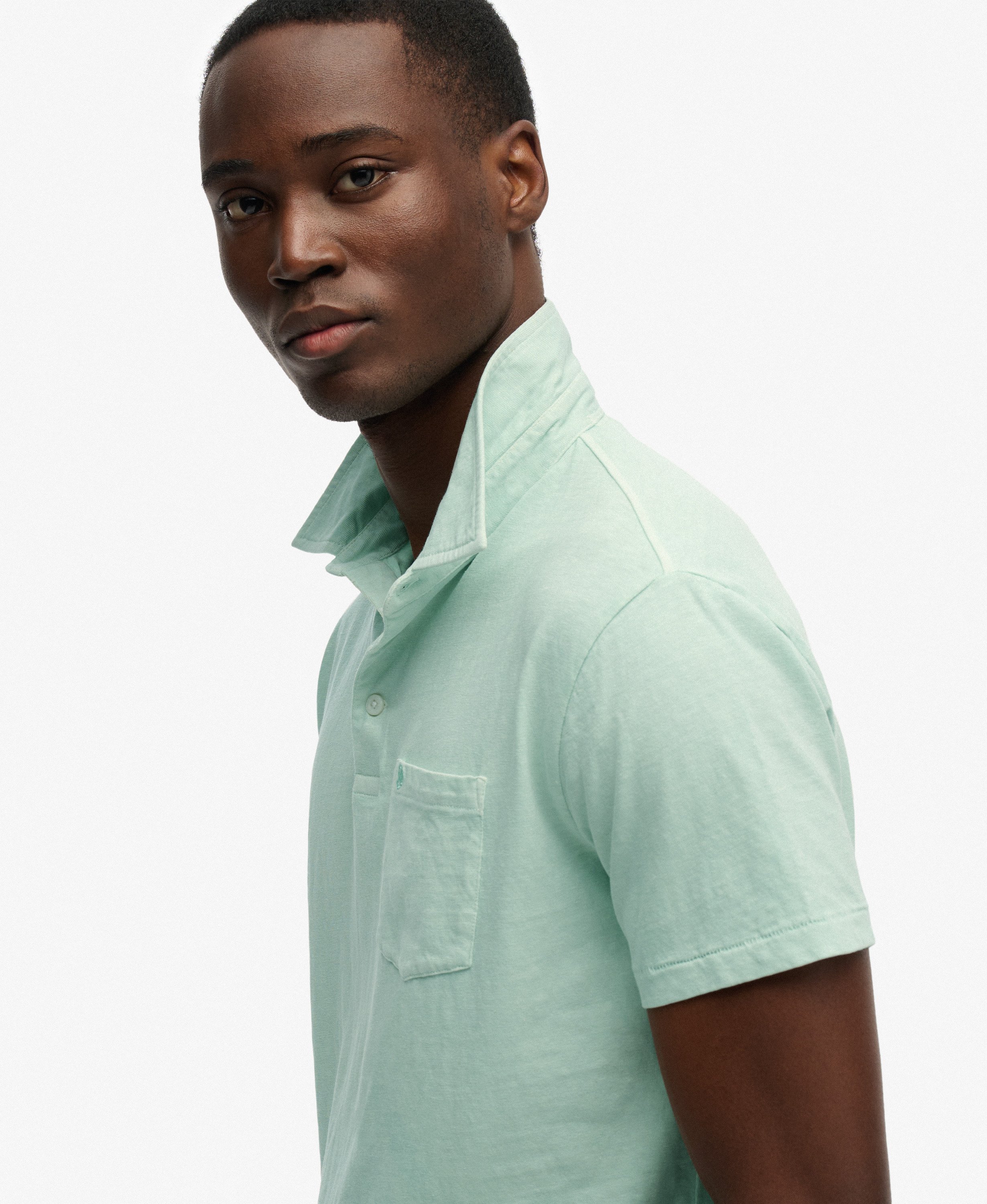 Superdry - Classic Cotton Linen Polo - Fresh Mint Green - 4