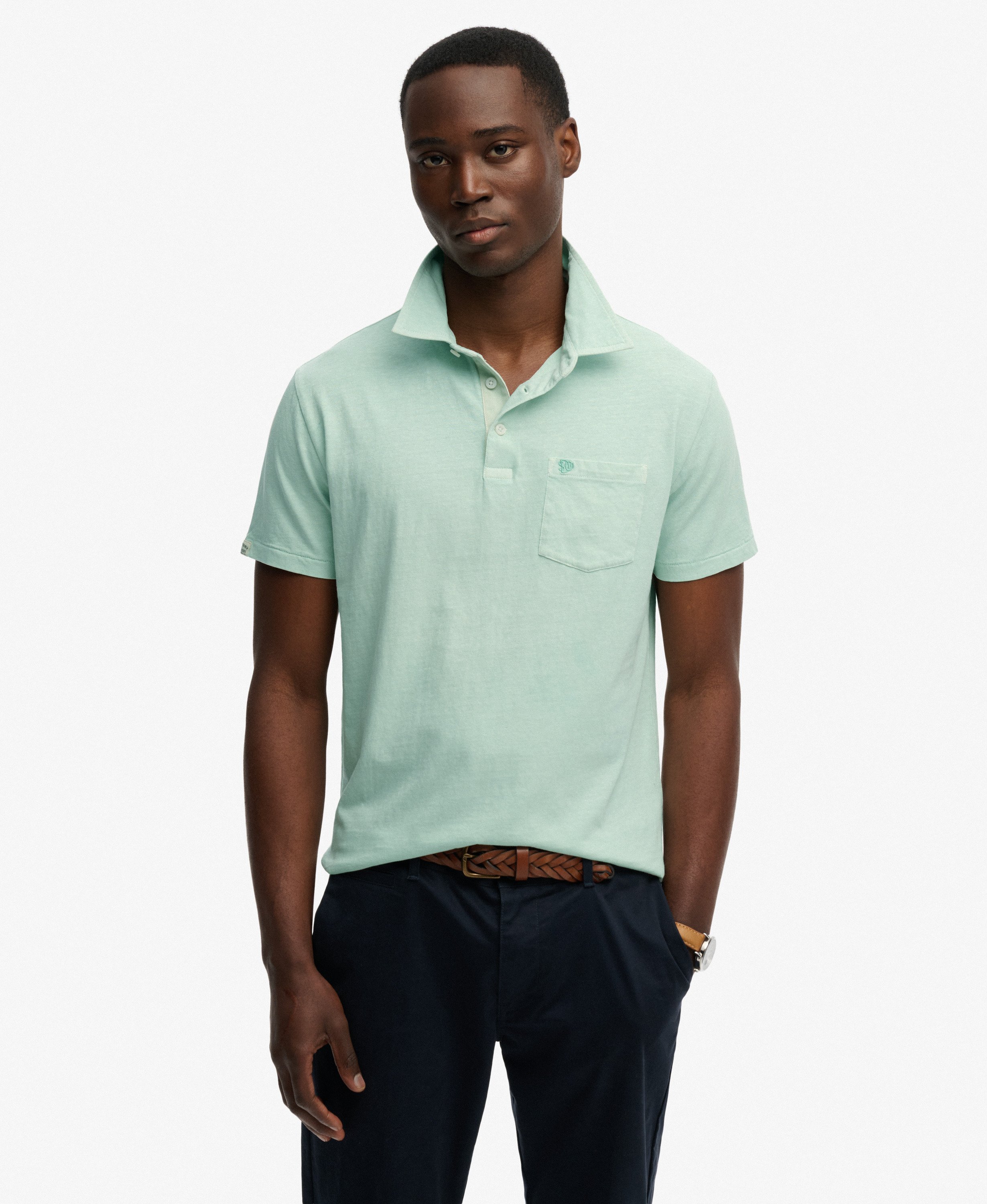 Superdry - Classic Cotton Linen Polo - Fresh Mint Green