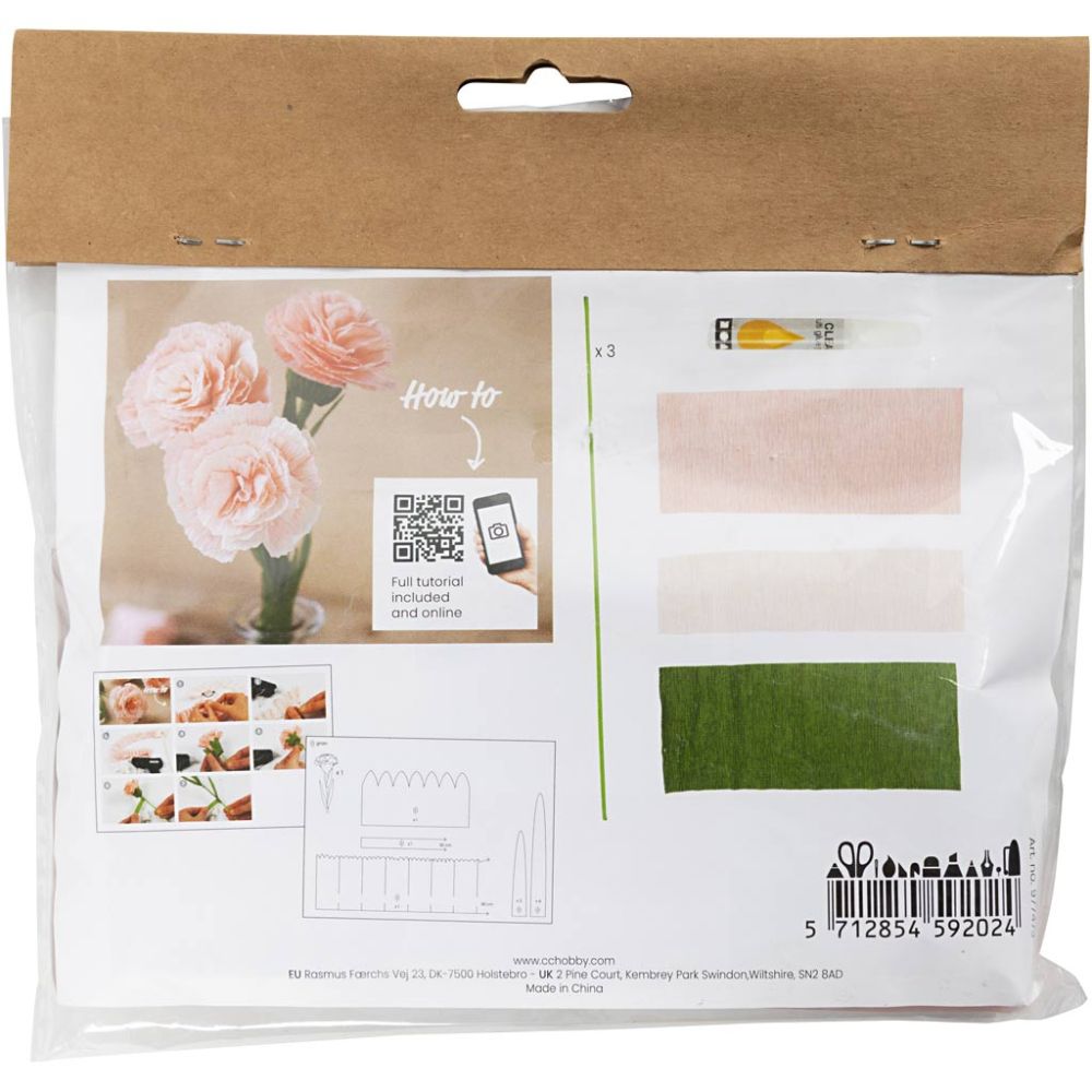 DIY minikit -Kräppapper nejlikor - 2