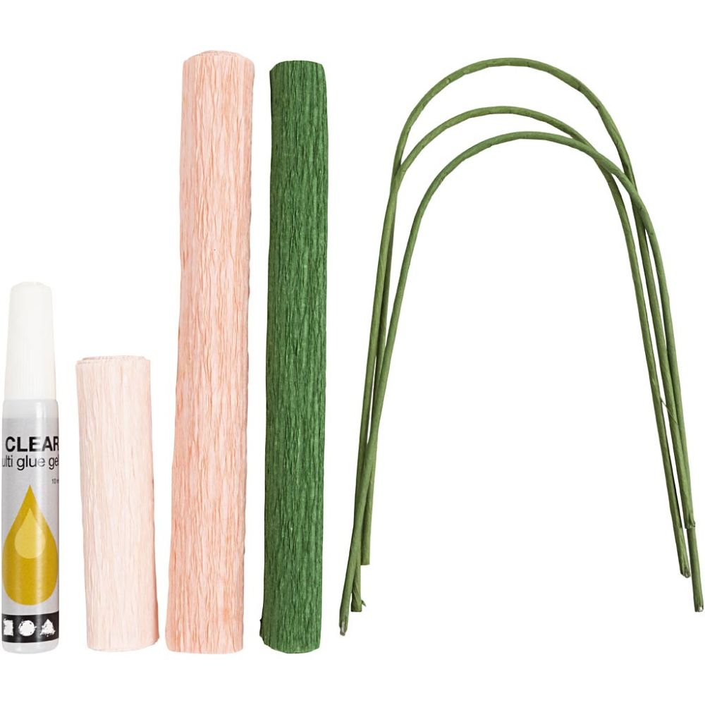 DIY minikit -Kräppapper nejlikor - 3