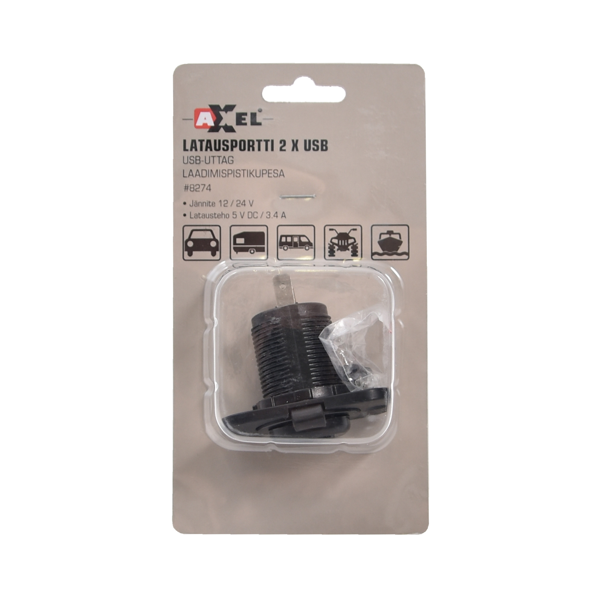 USBKONTAKT 2XUSBA, 12/24V, 3,4A - 3