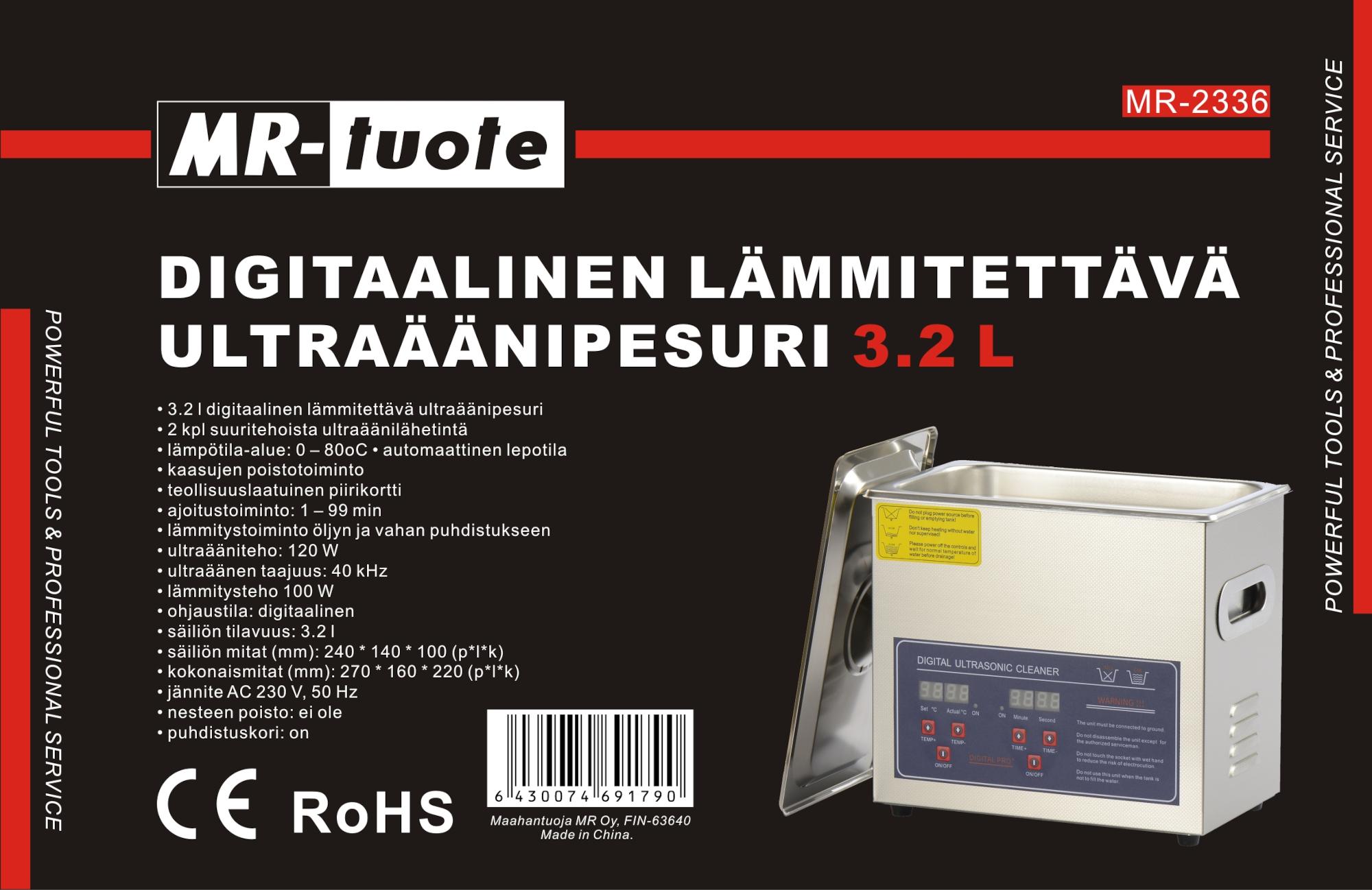 ULTRALJUDSTVÄTT 3,2 L, DIGITAL 120W - 2