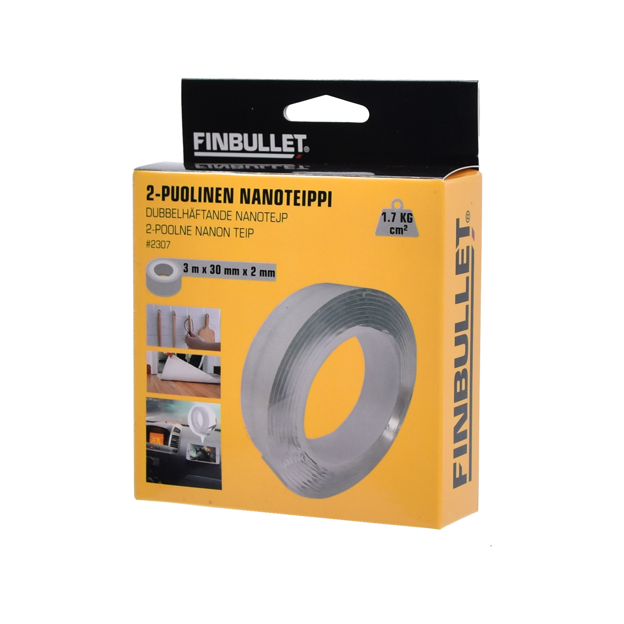 DUBBELHÄFTANDE TEJP GENOMSKINLIG NANO 3M X 30MM X 2MM - 2