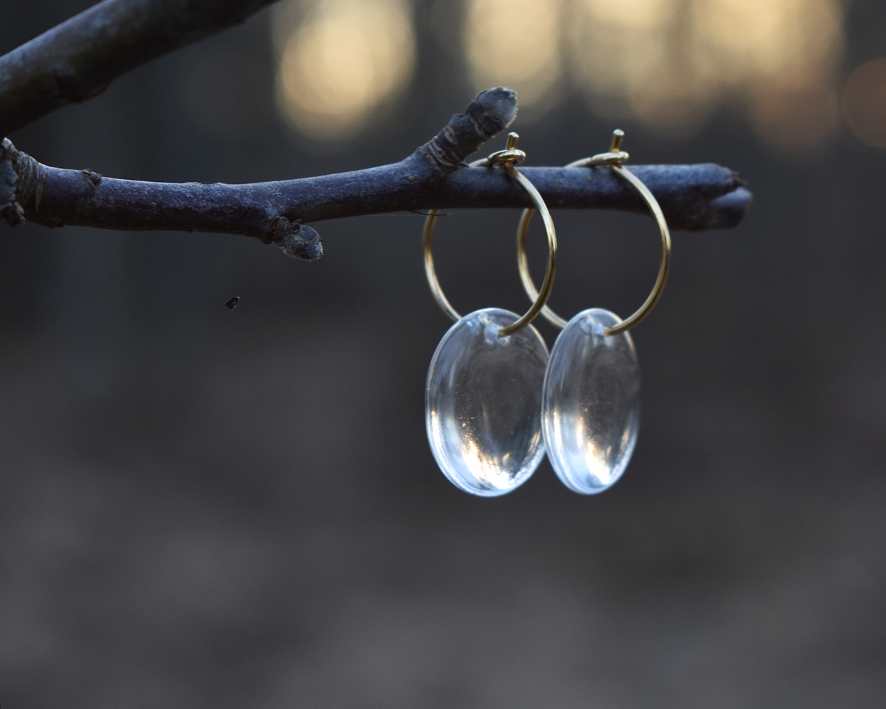 SIKA CRYSTAL CLEAR - earrings in clear glass gold plated - 2