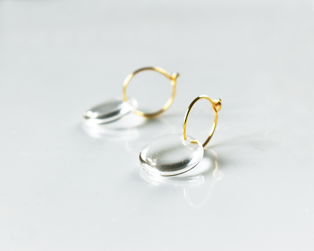 SIKA CRYSTAL CLEAR - earrings in clear glass gold plated - 3