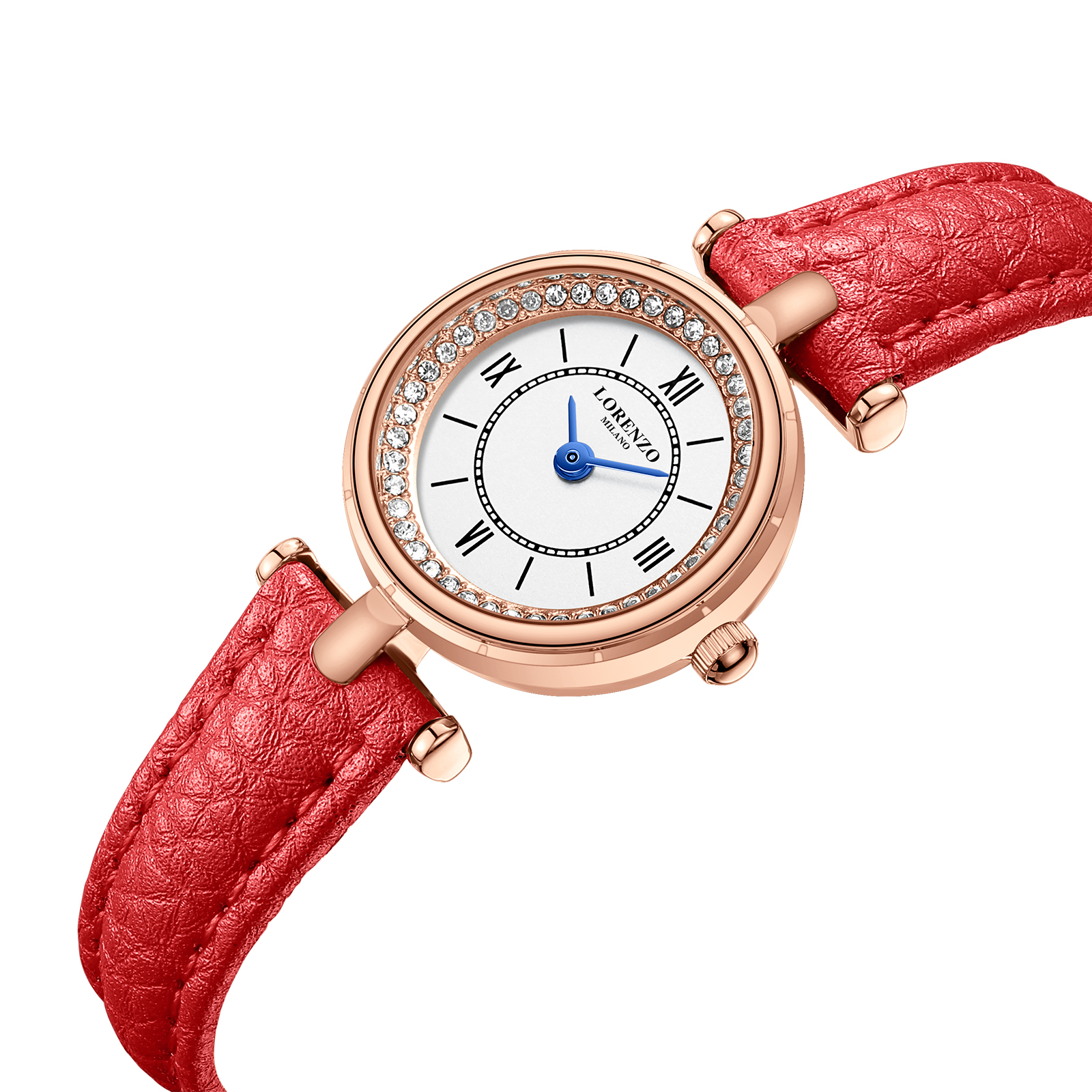 Lorenzo Beatrice Brillante Cuio Rosso Oro Rosa Argento - 2