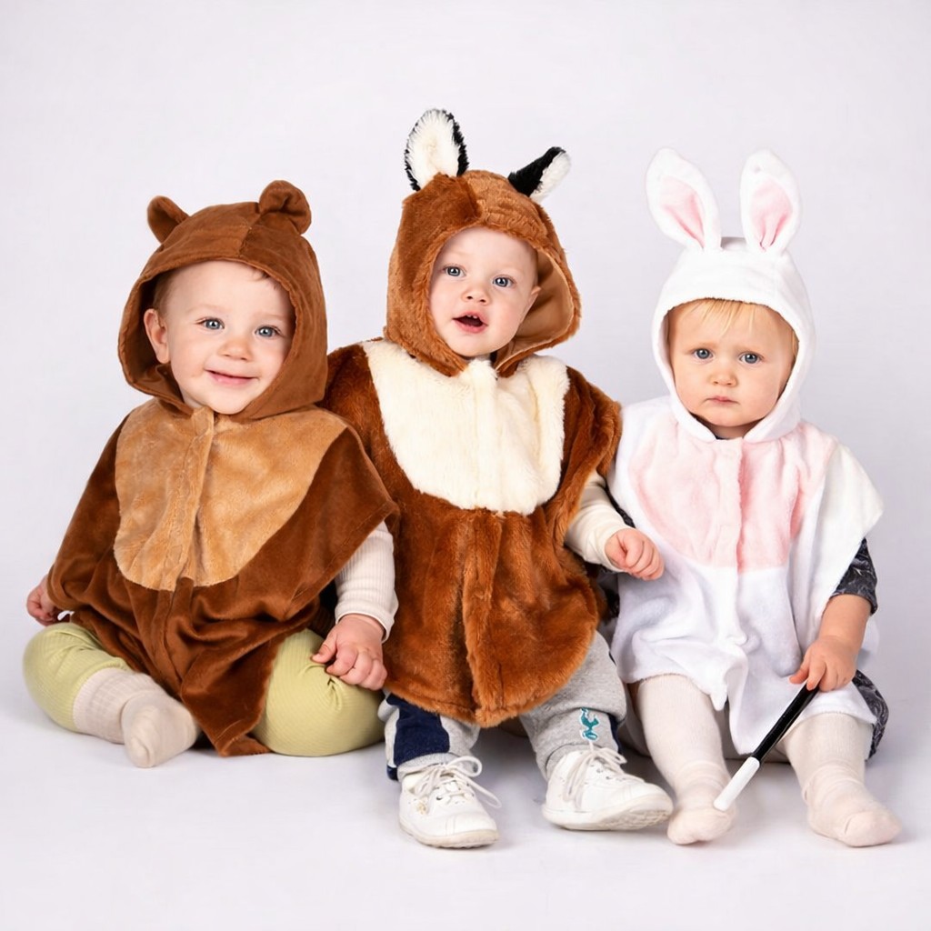 Maskeraddräkt djur - Björn, Kanin & Räv 3/fp