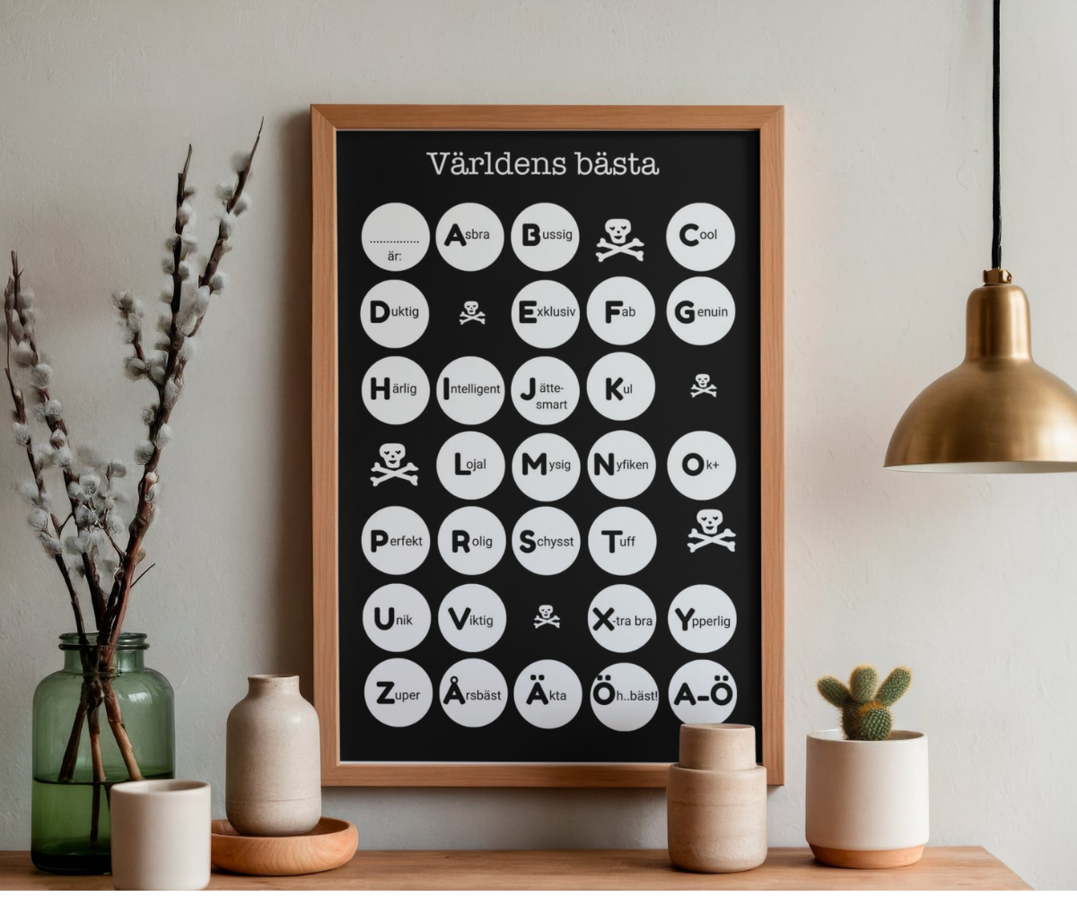Poster - Världens bästa -Svart