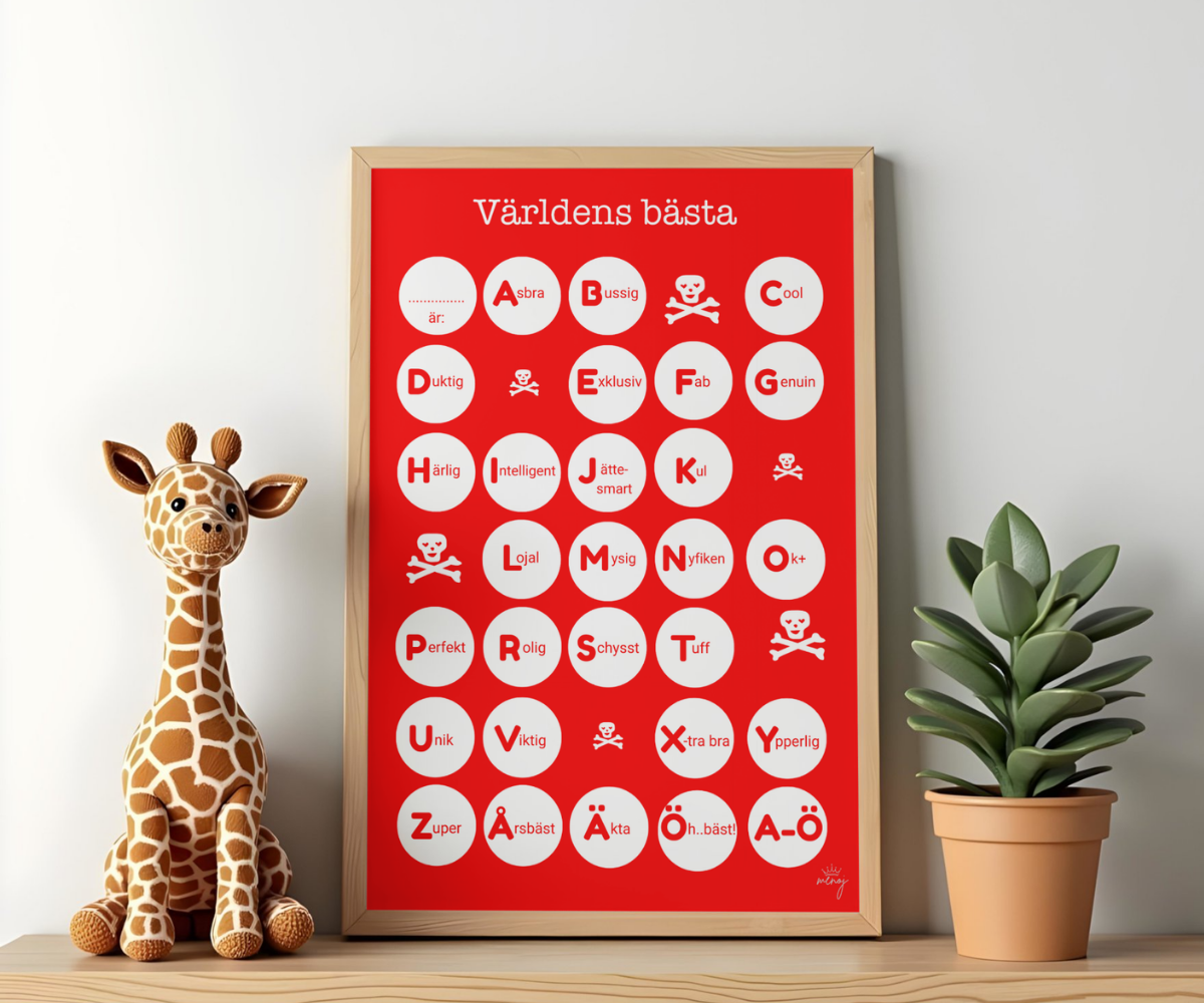 Poster - Världens bästa -Svart - 10