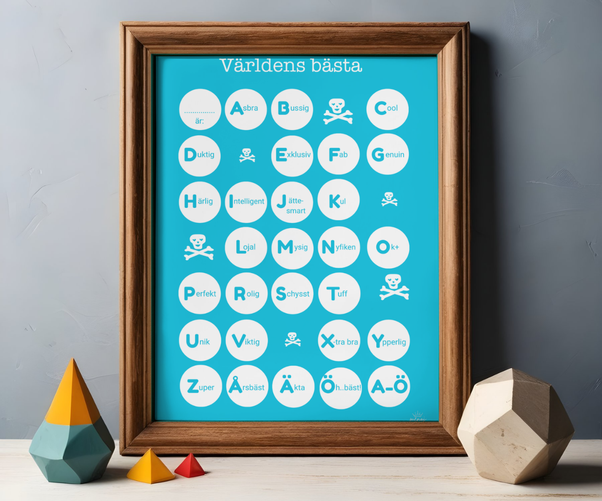 Poster - Världens bästa -Svart - 8